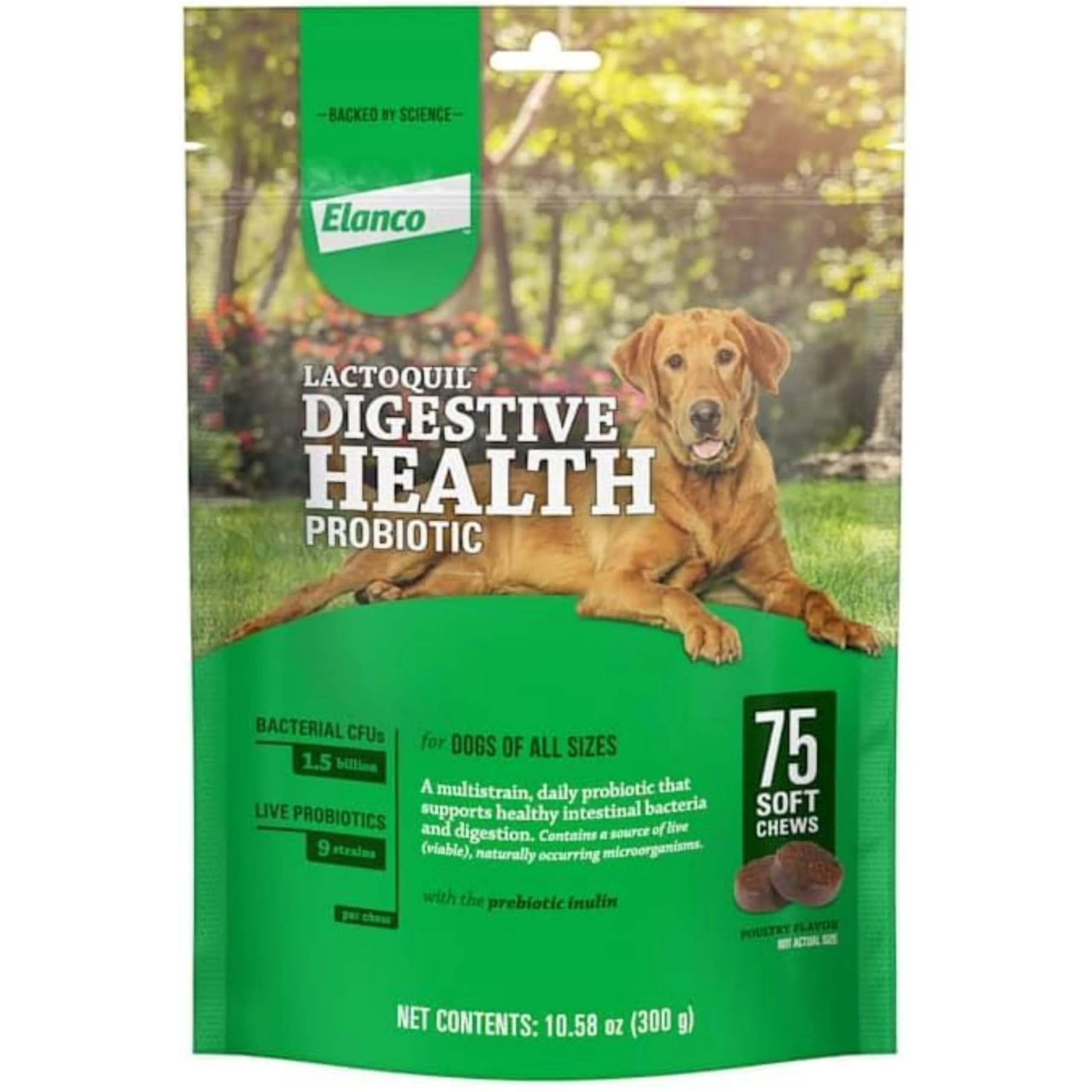 Elanco Lactoquil Soft Chews Digestive Health Probiotic Supplement for Dogs, 75 Count