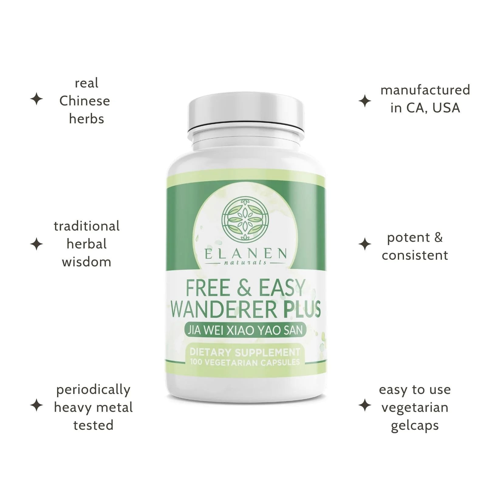 Elanen Naturals Jia Wei Xiao Yao San, Free and Easy Wanderer Plus, 100 Vegetable Capsules - Image 5