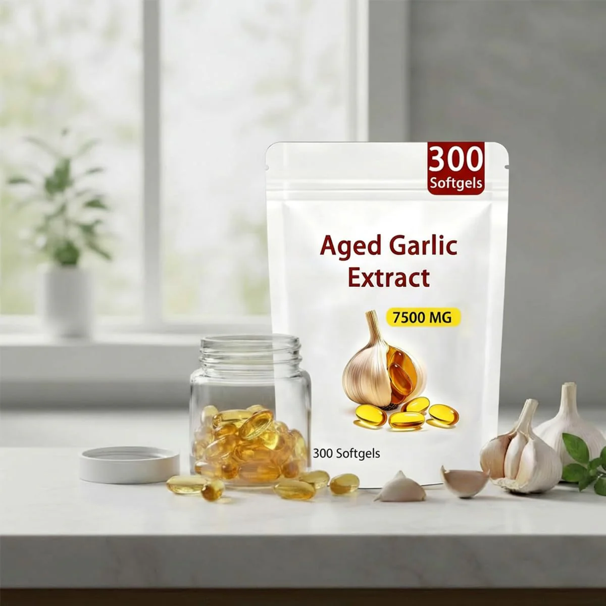 Elare Aged Garlic Extract, 300 Count 7500mg Odorless Organic Garlic Supplement for Heart & Immune Support, 2 Years Aged Garlic Extract, All-Natural, Vegetarian, Non-GMO, Antioxidant Wellness - Image 2
