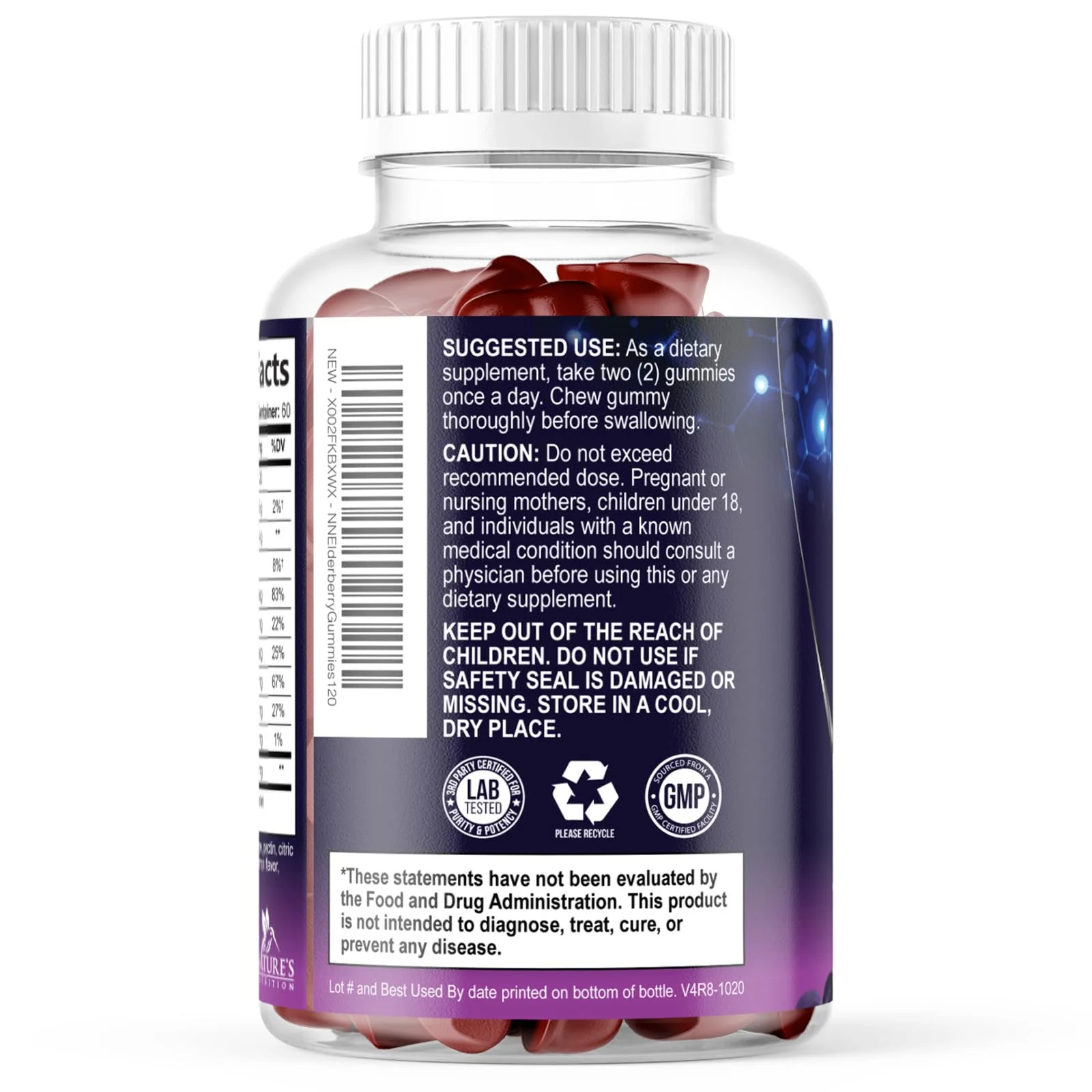 Elderberry Gummies - 3X Strength Black Elderberry Immune Support Gummy with Vitamin C, D3 and Zinc for Kids & Adults, Immune Health Support Supplement Gummy, Black Elder Berry Vitamins - 120 Gummies - Image 3