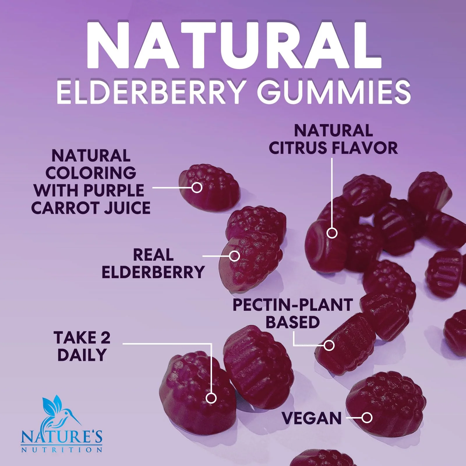 Elderberry Gummies - 3X Strength Black Elderberry Immune Support Gummy with Vitamin C, D3 and Zinc for Kids & Adults, Immune Health Support Supplement Gummy, Black Elder Berry Vitamins - 120 Gummies - Image 4