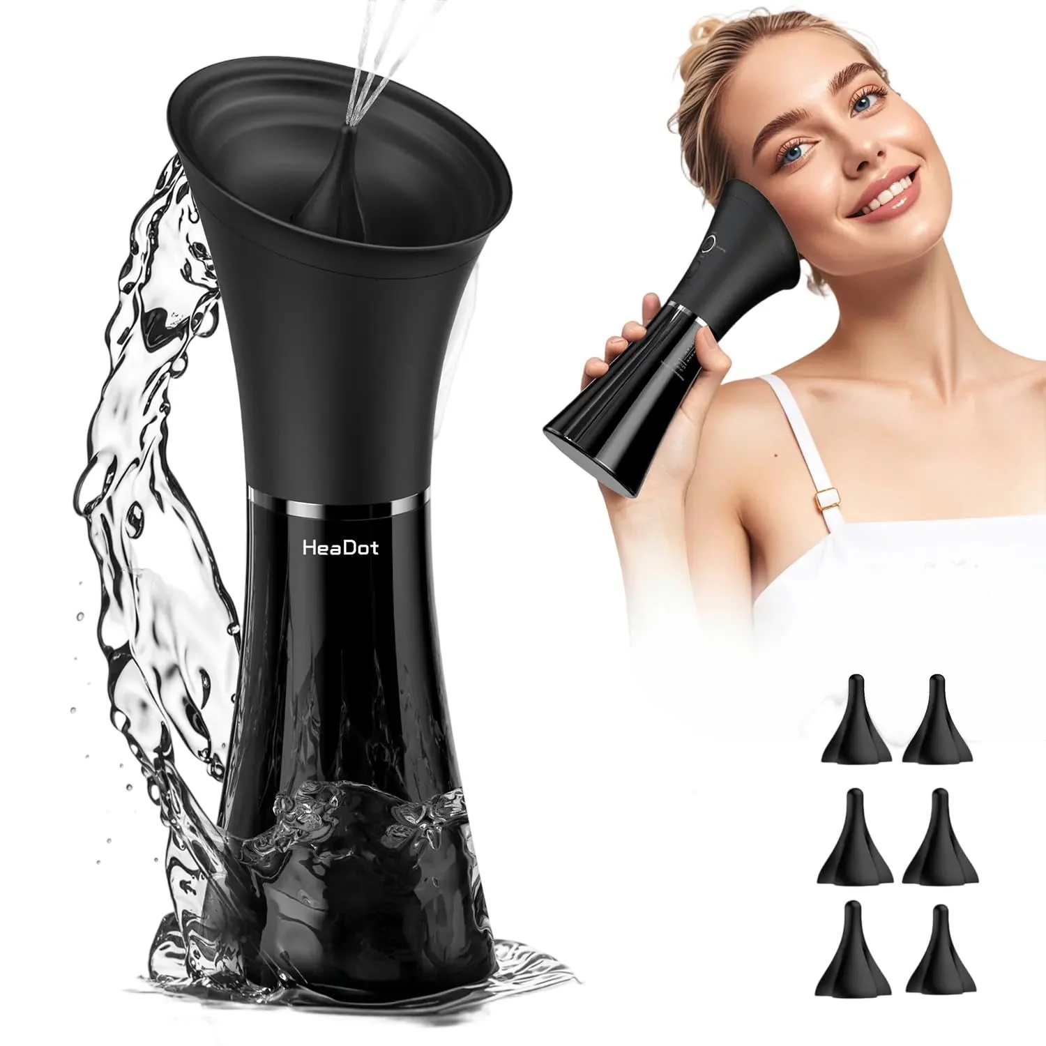 Electric Ear Wax Removal System, Water Powered Ear Cleaning Tool with Irrigation Flusher, 6 Tips, 4 Pressure Settings - Safe & Effective for Ear Wax Buildup Flushing and Cleaning - Image 2
