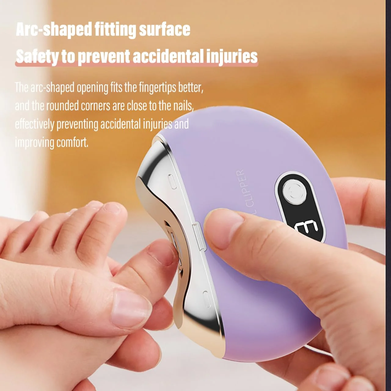 Electric Nail Clipper, Electric Toenail Clipper, 3-Speed Electric Nail Trimmer with LCD Digital Display, USB Rechargeable Safety Electric Nail Clippers for Kids, Adults, Elderly (Ivory) - Image 4