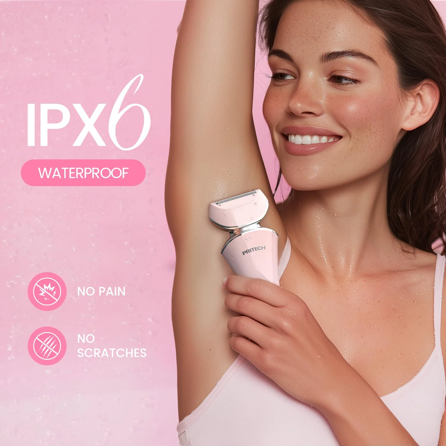 Electric Razor for Women Rechargeable Wet Dry Electric Shaver for Women, Waterproof Lady Shaver for Legs Arm Underarm Bikini Public Body Razor with One Extra Foil Blade - Image 5