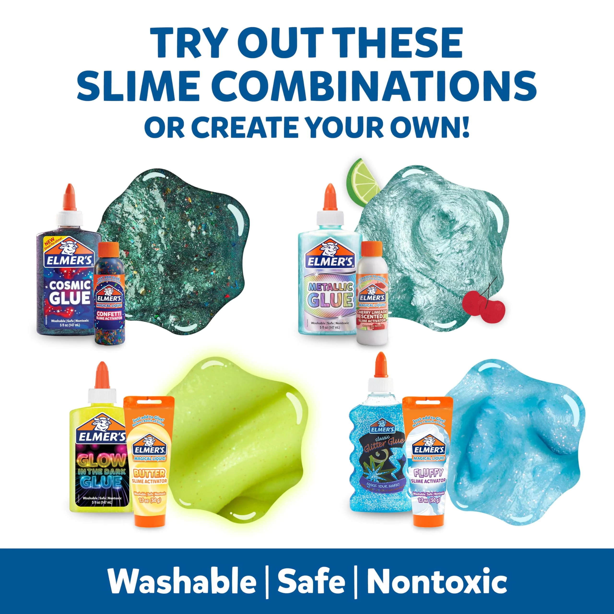 Elmer’s All-Star Slime Kit, Includes Liquid Glue Activator and Premade Slime, 9 Count - Perfect for Birthday Parties, Gift Idea, Kids Activity - Image 4