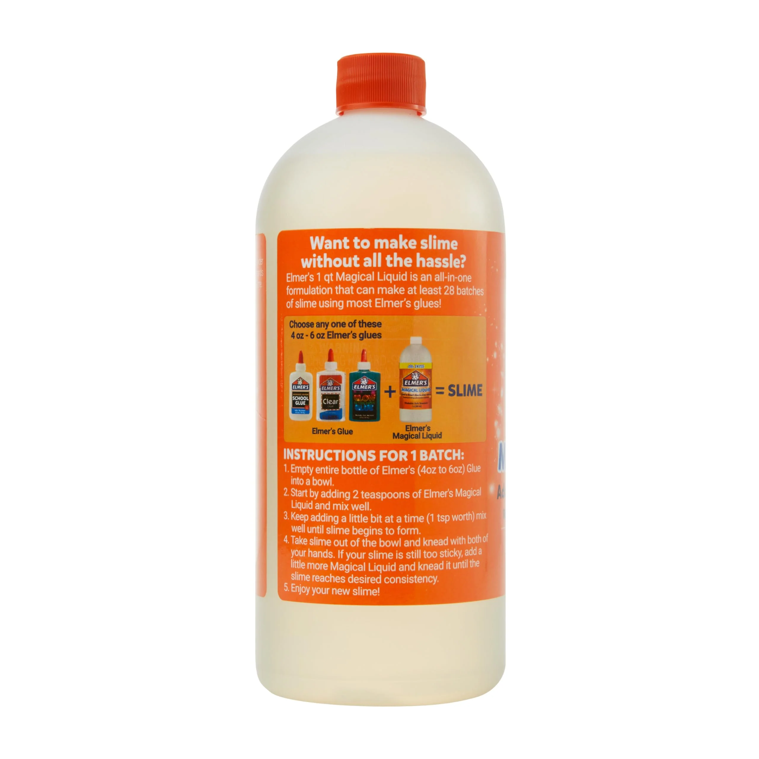 Elmer's Magical Liquid, Slime Activator Solution, Updated Formula for Double Slime Output, Safe and Washable, 1 Quart - Image 5