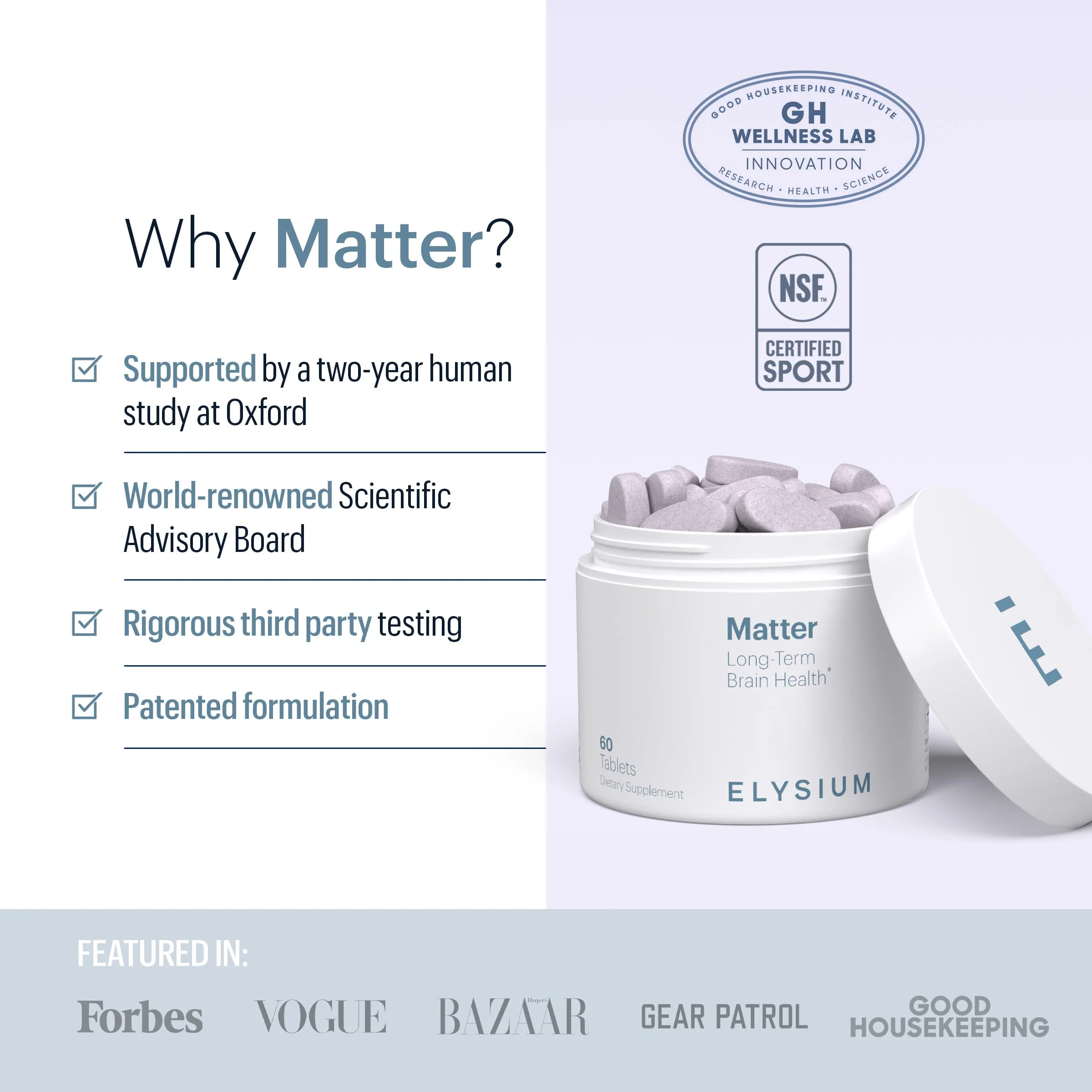 ELYSIUM Matter - 30 Servings - Brain Supplement for Memory and Focus Omega 3 Supplement + DHA - Vitamins to Support Brain Health and Memory - Image 5
