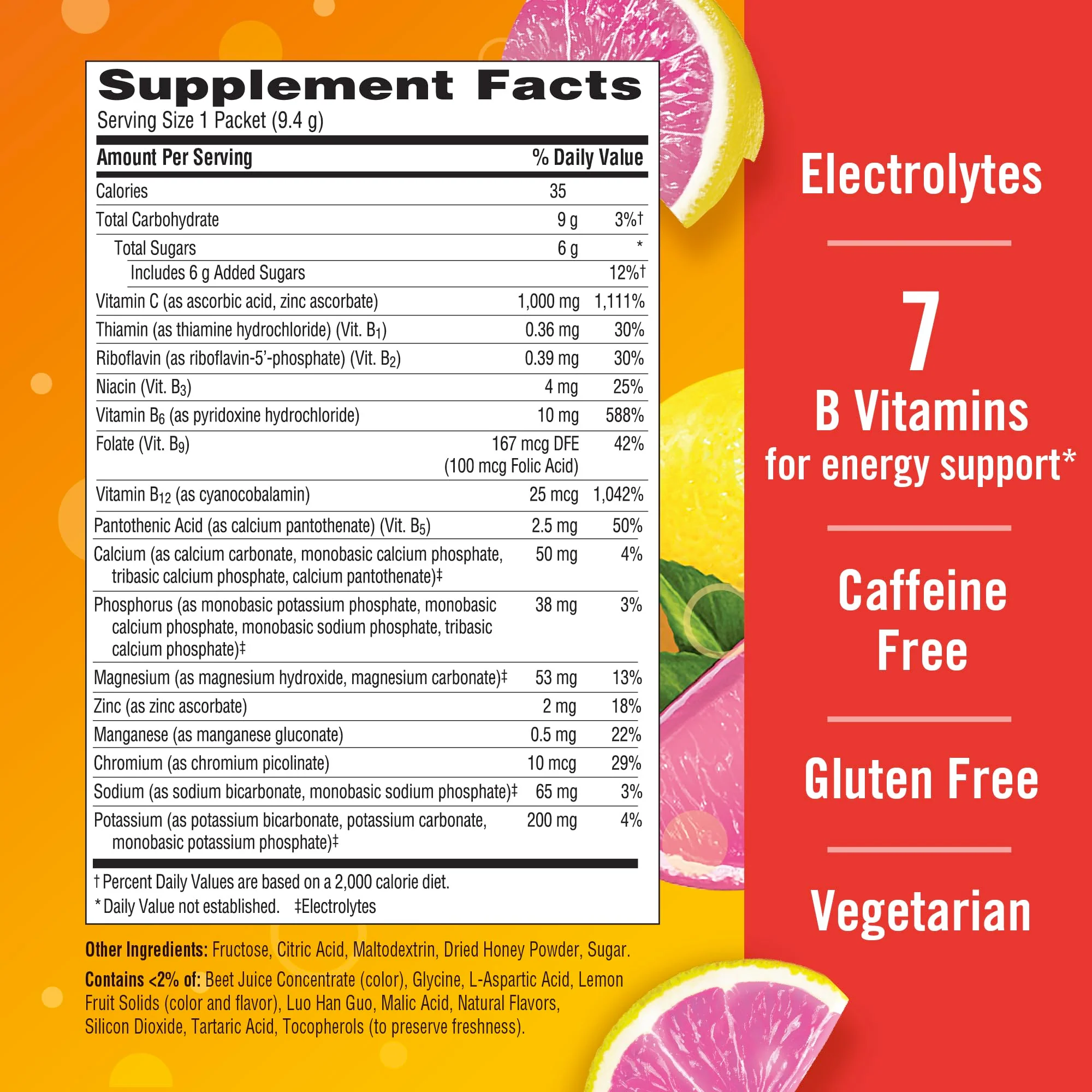 Emergen-C 1000mg Vitamin C Immune Support Powder Pink Lemonade 30CT includes Zinc, Manganese, 7 B Vitamins and Electrolytes for Back to School Essentials - Image 7