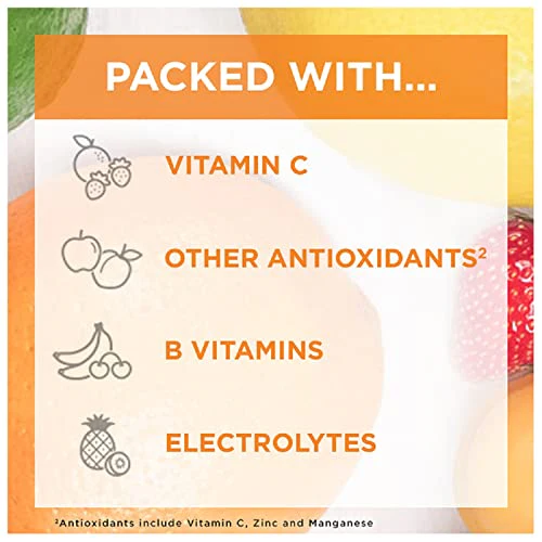 Emergen-C 1000mg Vitamin C Powder, with Antioxidants, B Vitamins and Electrolytes, Vitamin C Supplements for Immune Support, Caffeine Free Drink Mix, Raspberry Flavor - 60 Count/2 Month Supply - Image 3