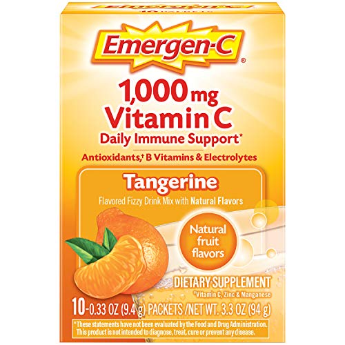 Emergen-C 1000mg Vitamin C Powder, with Antioxidants, B Vitamins and Electrolytes, Vitamin C Supplements for Immune Support, Caffeine Free Fizzy Drink Mix, Tangerine Flavor - 10 Count - Image 10