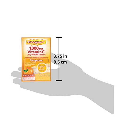 Emergen-C 1000mg Vitamin C Powder, with Antioxidants, B Vitamins and Electrolytes, Vitamin C Supplements for Immune Support, Caffeine Free Fizzy Drink Mix, Tangerine Flavor - 10 Count - Image 2