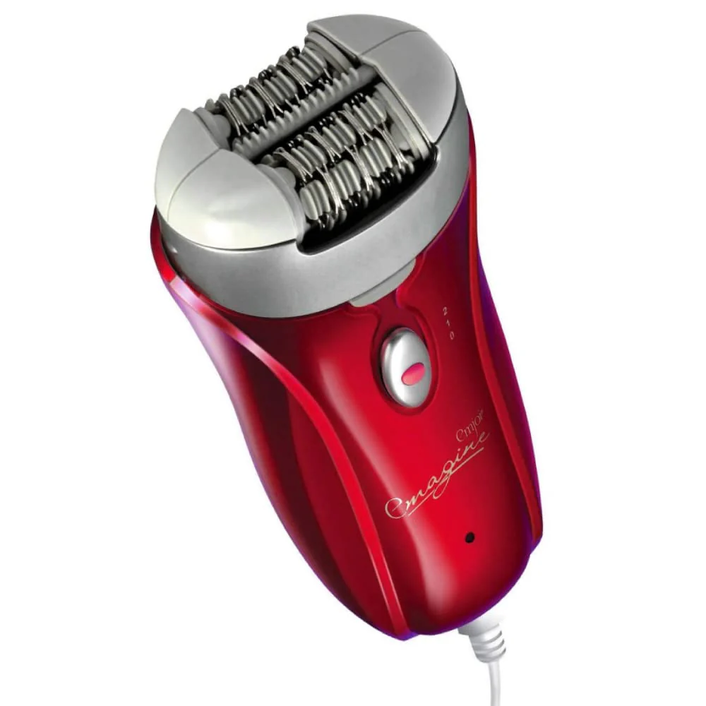 Emjoi Epilator with 72 Tweezers - Dual Opposed Head, Hair Removal for Women, Best for Legs, Underarm, Bikini Epilation, Body & Facial Hair Remover, Burgundy