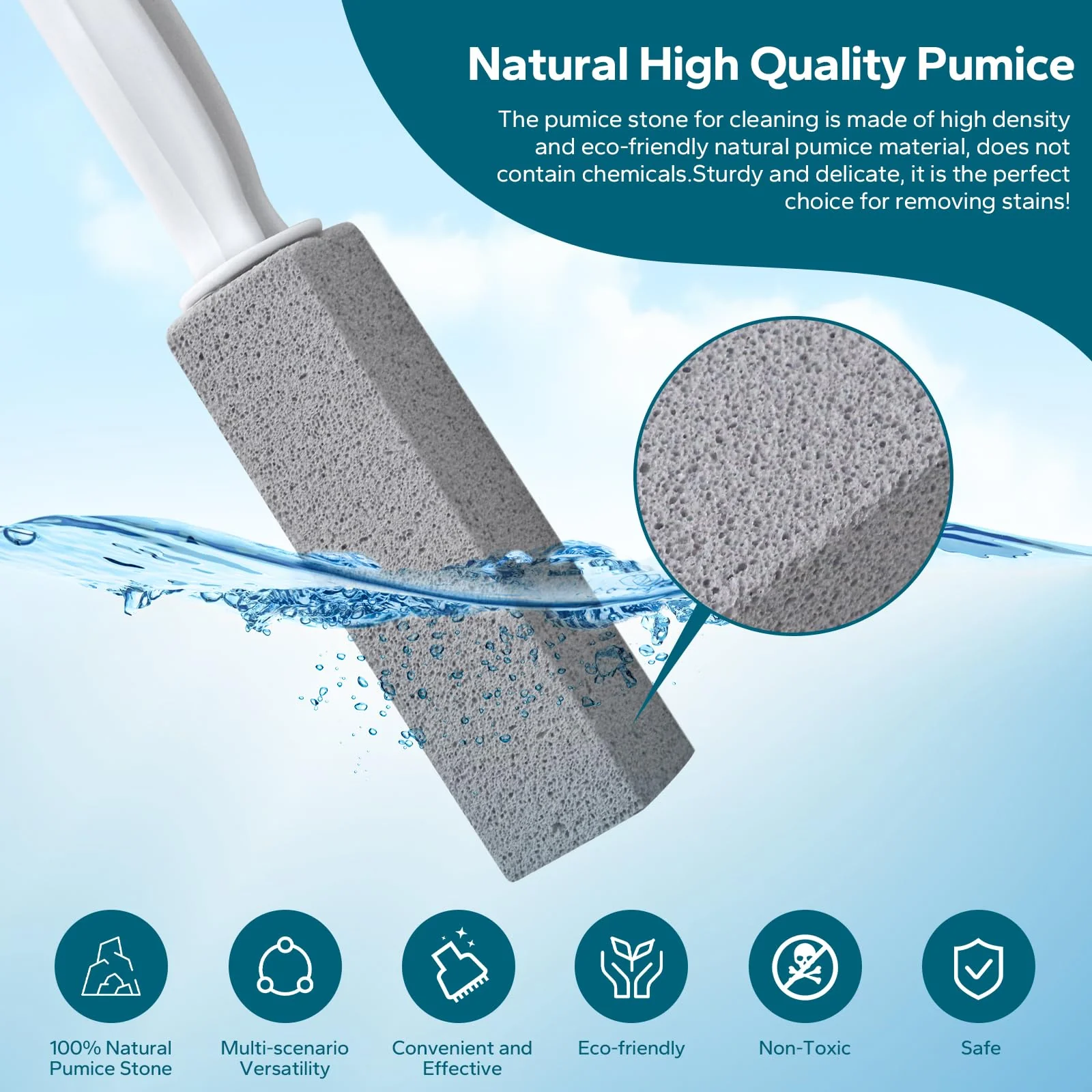 Emycool Pumice Stone Toilet Bowl Cleaner, 14 Pack Toilet Pumice Stone with Handle for Toilet Cleaning, Bathtubs, Sinks, Swimming Pools, Grills - Image 5