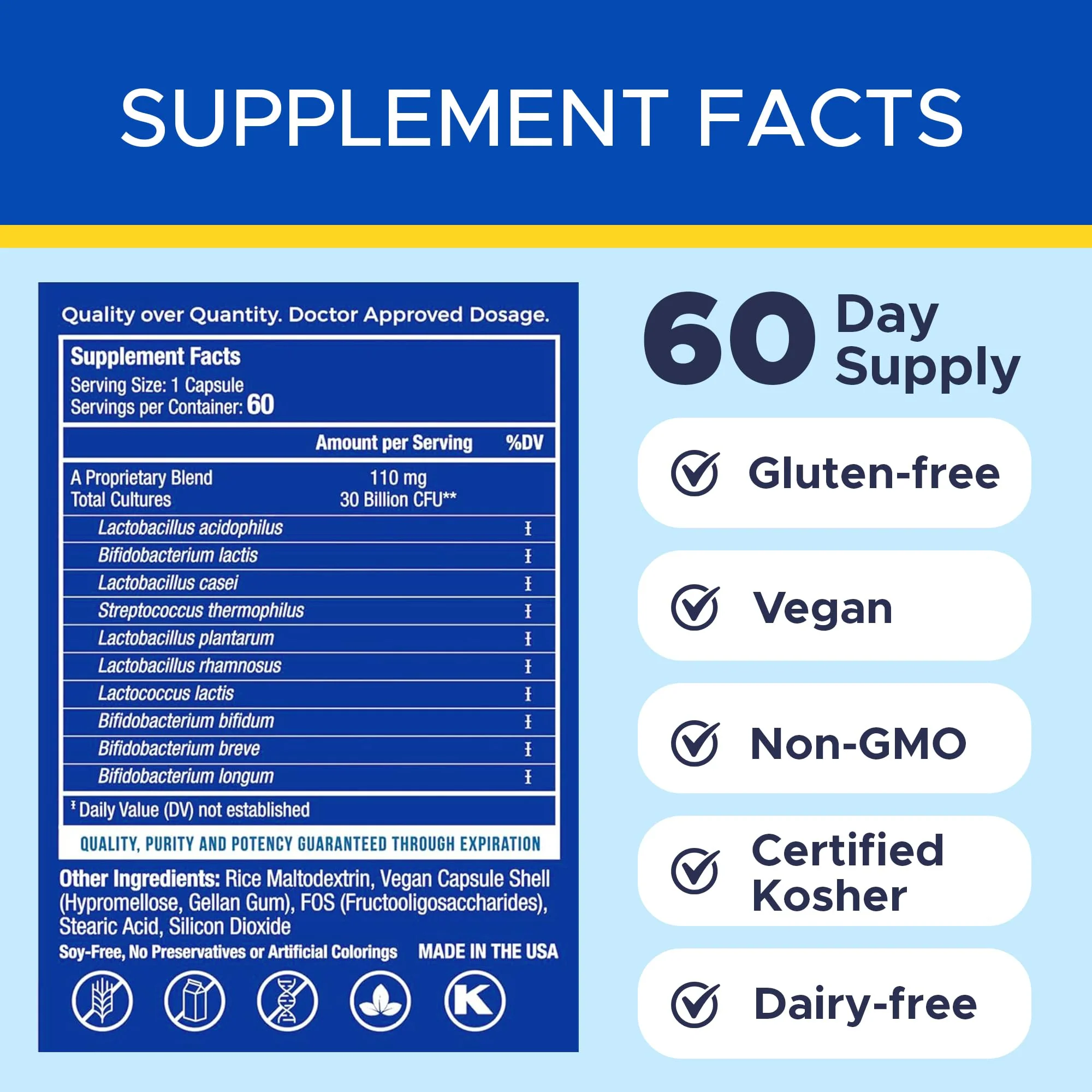 Endomune Advanced Adult Multi-Strain Probiotic Supplement with Prebiotic - 10 Strains, 30 Billion CFU - Physician Formulated (60-Count) - Image 6