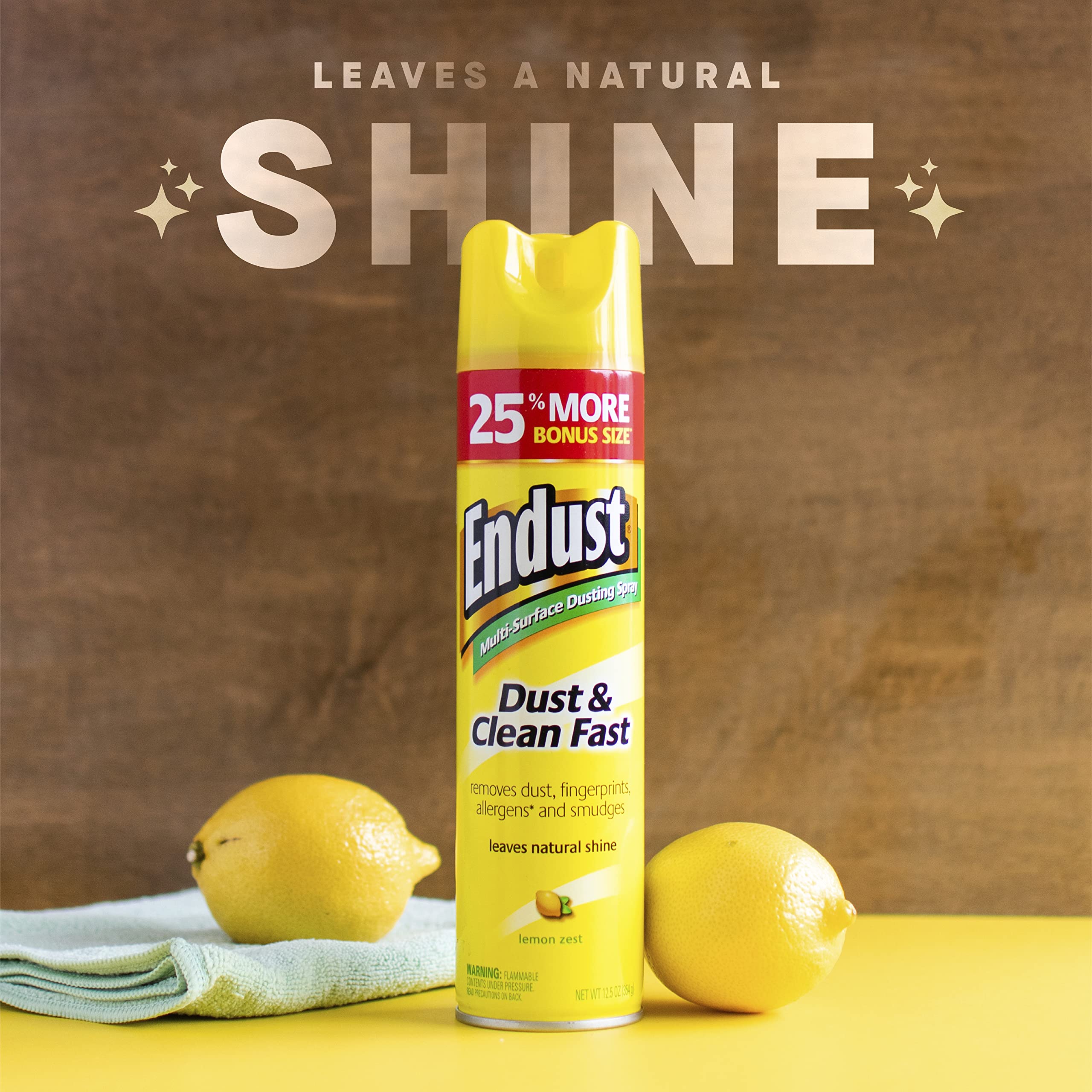 Endust Lemon Zest Multi-Surface Dusting and Cleaning Spray, Lemon Zest, 6-Pack - Image 5
