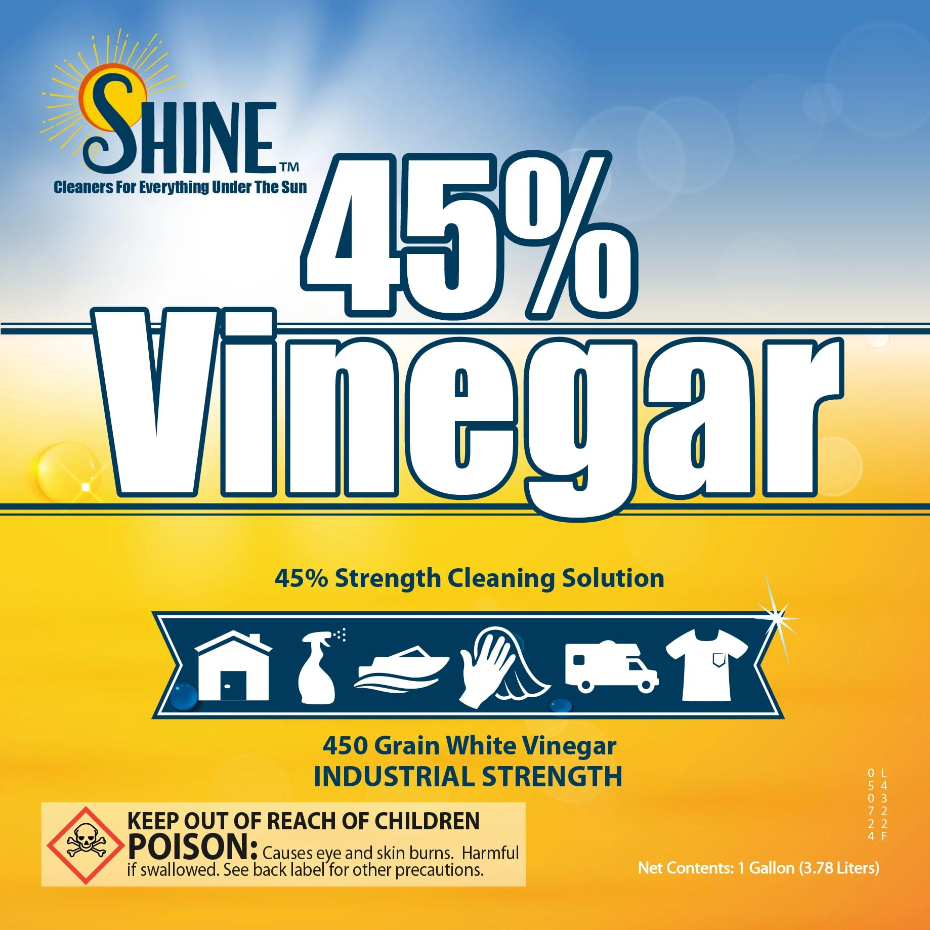 Energen of Carolina 45 Percent White Vinegar, 450 Grain Vinegar Concentrate, 1 Gallon of Natural Concentrated Industrial Vinegar, 1 Gallon (128 Fl oz ) - Image 3