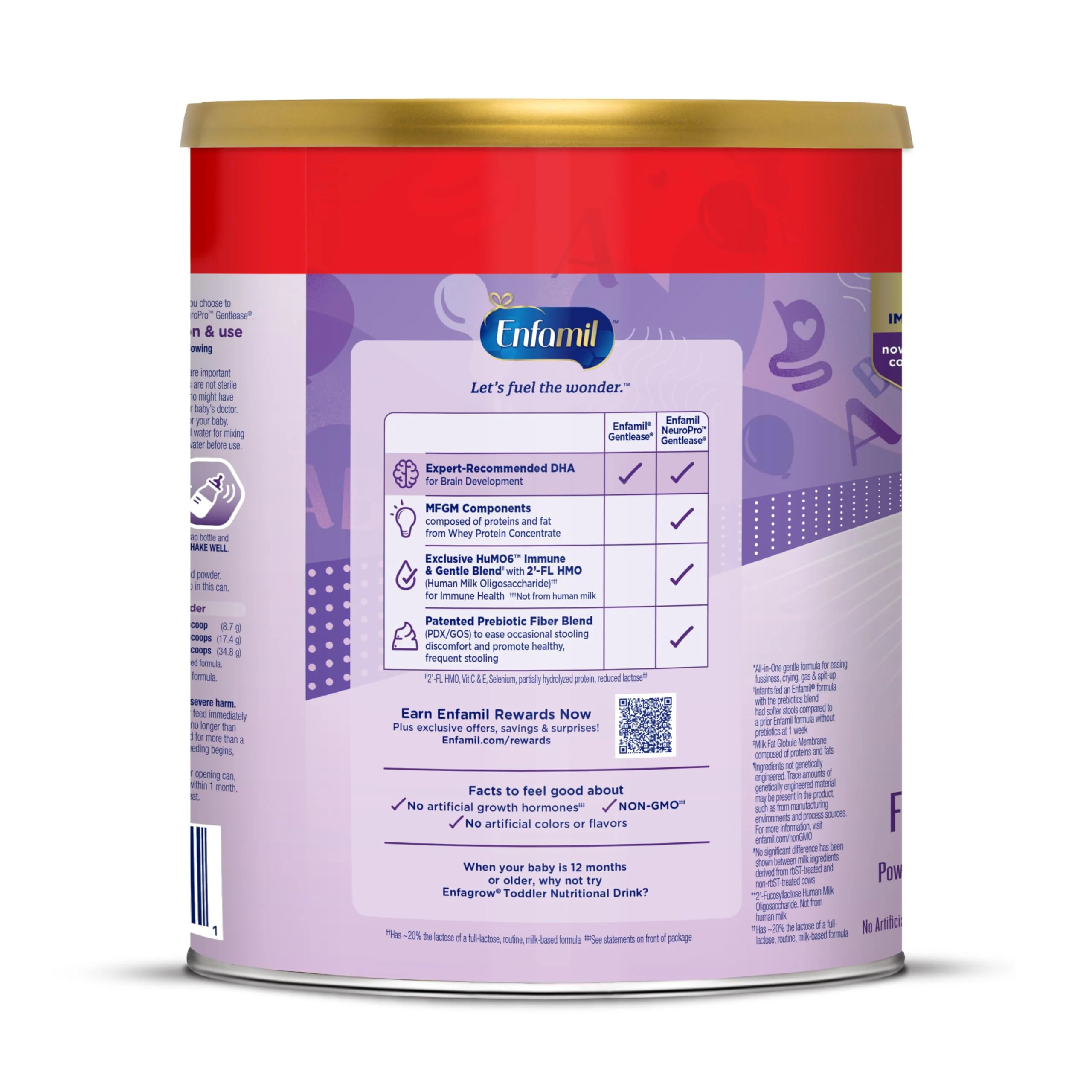 Enfamil NeuroPro Gentlease Baby Formula, Brain Building DHA, HuMO6 Immune Blend, Designed to Reduce Fussiness, Crying, Gas & Spit-up in 24 Hrs, Prebiotics to Promote Softer Stools, Baby Milk, 27.4 Oz - Image 5
