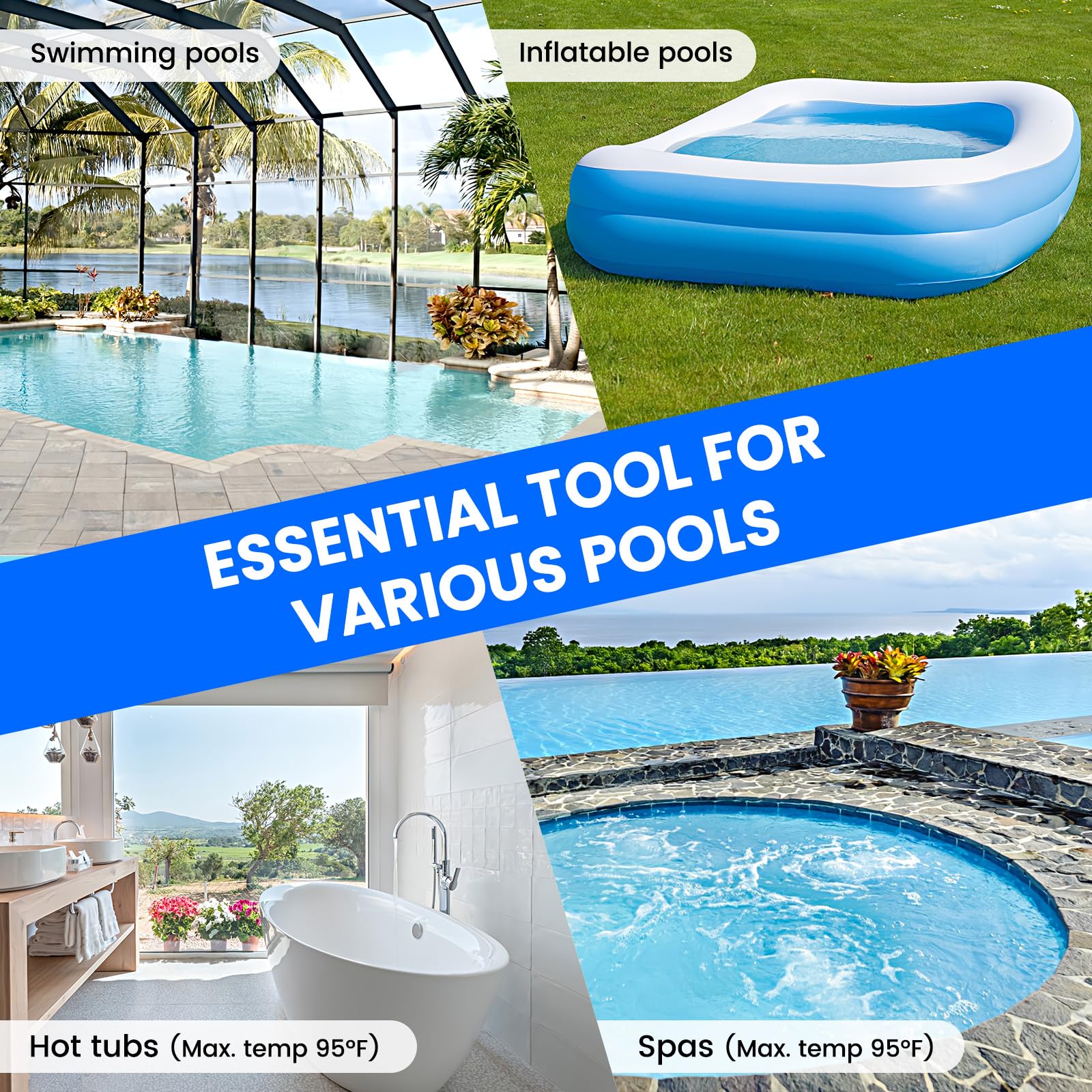 Enhulk Rechargeable Handheld Cordless Pool Vacuum for Above Ground Pool and Inground Pool(2025 Upgraded),60-Minute Runtime,Powerful Suction up to 18.5 gallons/min, Efficient Leaf and Debris Removal - Image 2