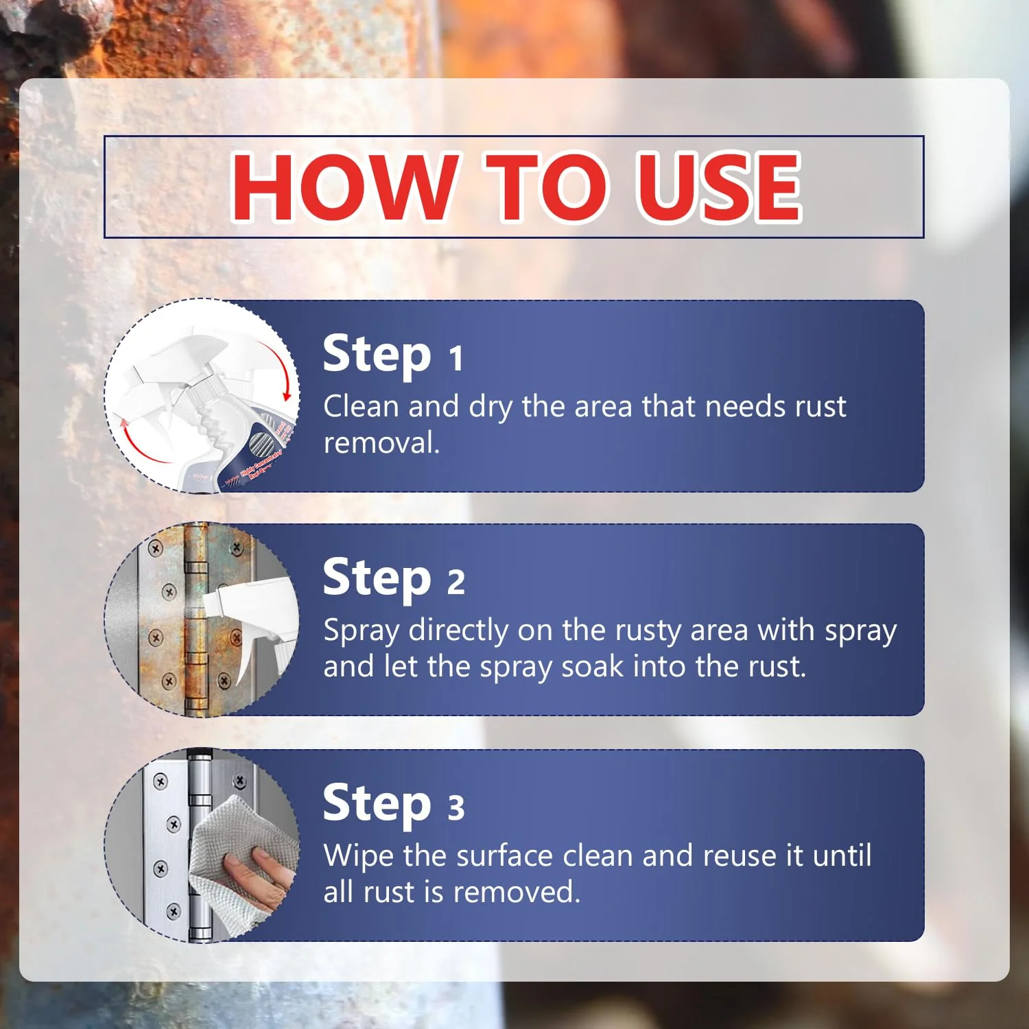 enterlent Heavy Duty Rust Removal for Metal,Multipurpose Rust Remover Spray,Stainless Steel Rust Remover Cleaner,Powerful Steel Rust Removal,Rust Converter for Various Metals Furniture - Image 2