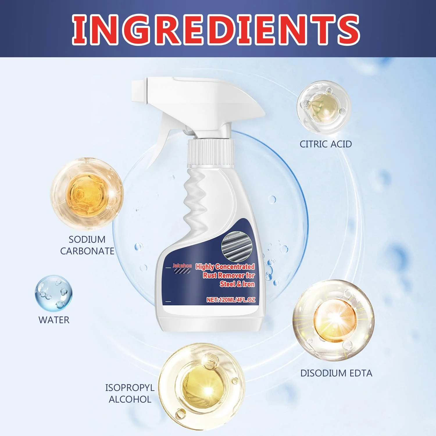 enterlent Heavy Duty Rust Removal for Metal,Multipurpose Rust Remover Spray,Stainless Steel Rust Remover Cleaner,Powerful Steel Rust Removal,Rust Converter for Various Metals Furniture - Image 3