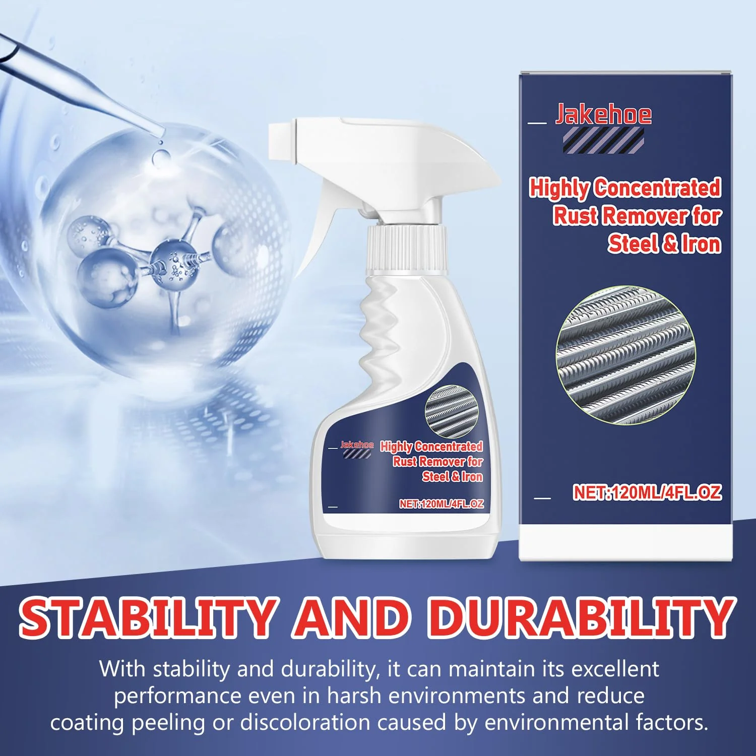 enterlent Heavy Duty Rust Removal for Metal,Multipurpose Rust Remover Spray,Stainless Steel Rust Remover Cleaner,Powerful Steel Rust Removal,Rust Converter for Various Metals Furniture - Image 4