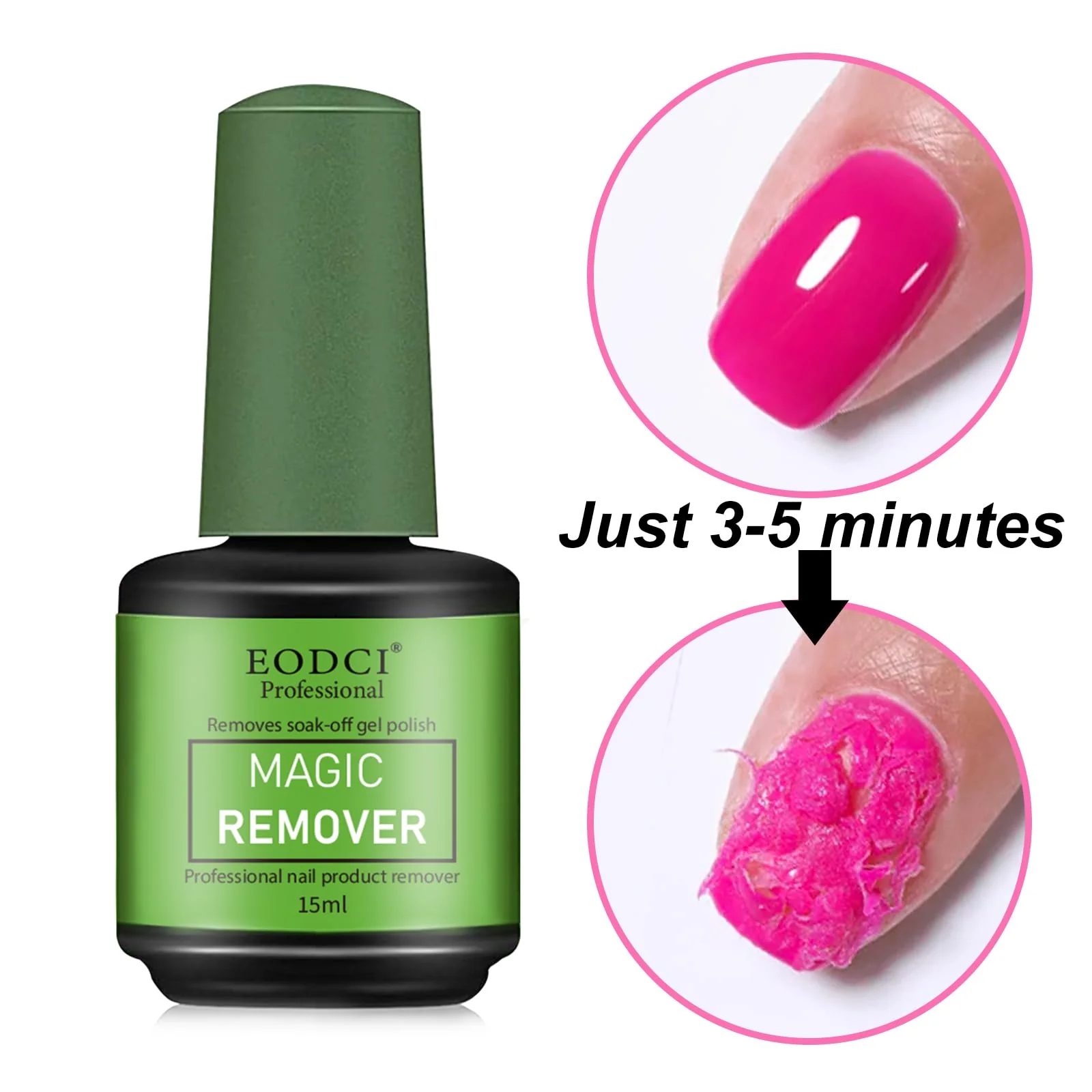 Eodci 3Pcs Magic Nail Polish Remover, Soak-Off Quick,Quickly & Easily Professional Remove Gel Nail Polish, Gel Polish Remover for Nails - Image 5
