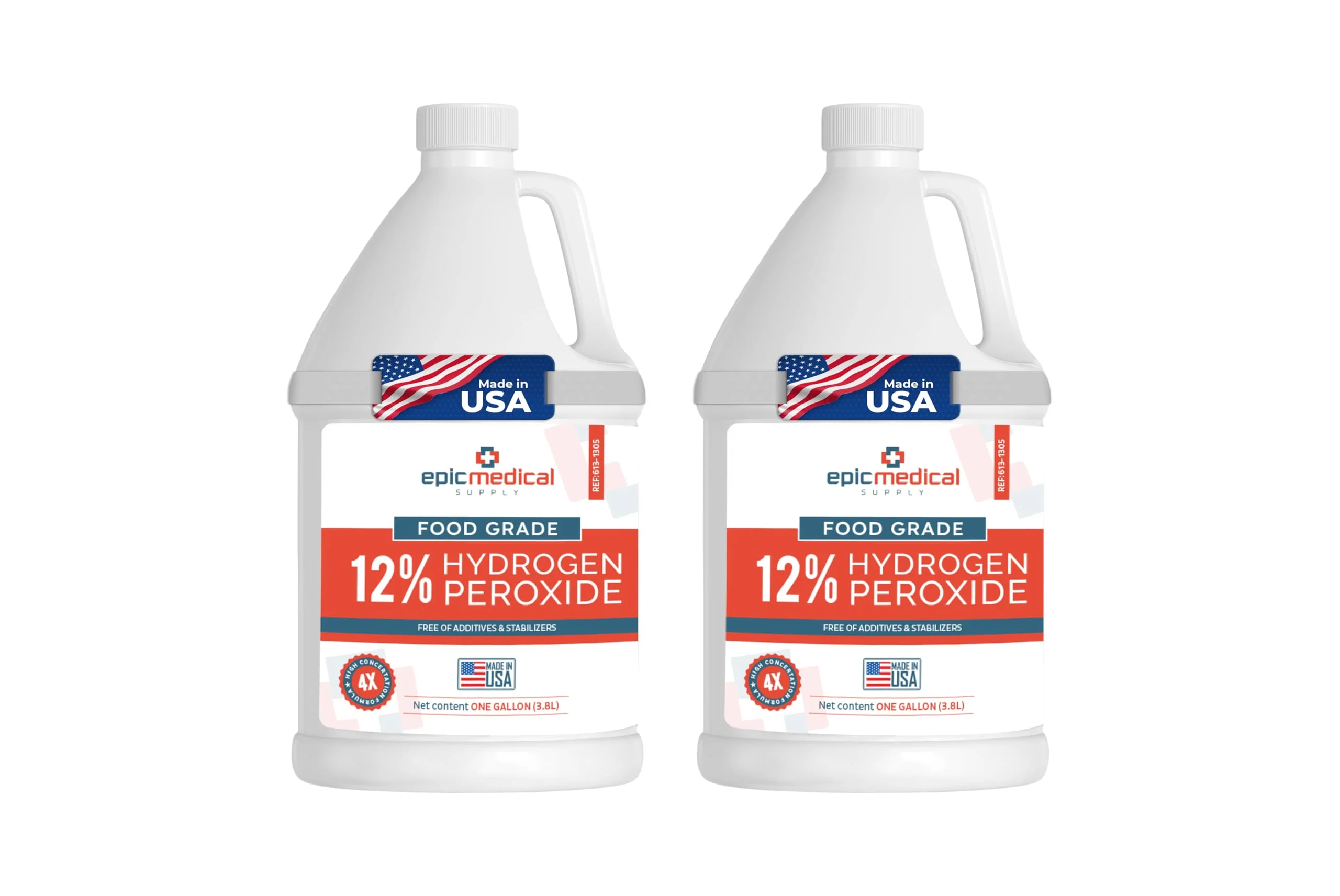 Epic Medical Supply 12% Food Grade Hydrogen Peroxide – Ultra-Concentrated H2O2 Peroxide Cleaner – 1 Gallon Bottle – Bleach Alternative for Household Cleaning, Laundry, Glass & More – Made in USA (2)