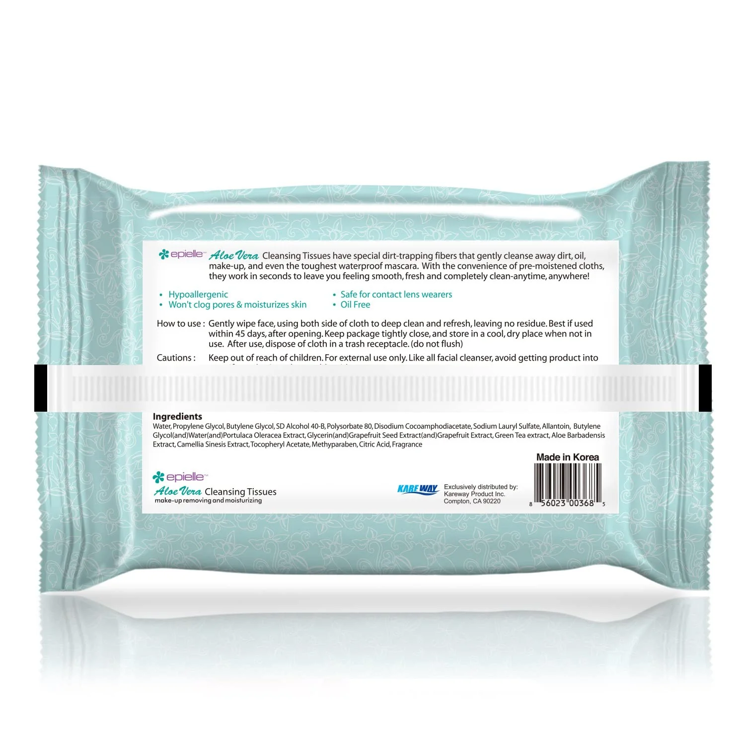 Epielle Makeup Remover Wipes, Remove Waterproof Mascara, Gentle Daily Facial Cleanser Towelettes with Collagen, Cucumber & Argan Oil, Stocking Stuffers, 60 Count (Pack of 4) - Image 3