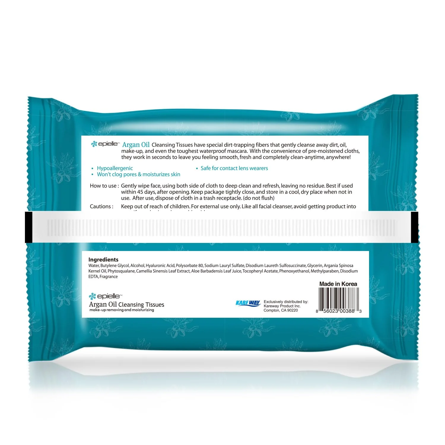 Epielle Makeup Remover Wipes, Remove Waterproof Mascara, Gentle Daily Facial Cleanser Towelettes with Collagen, Cucumber & Argan Oil, Stocking Stuffers, 60 Count (Pack of 4) - Image 4