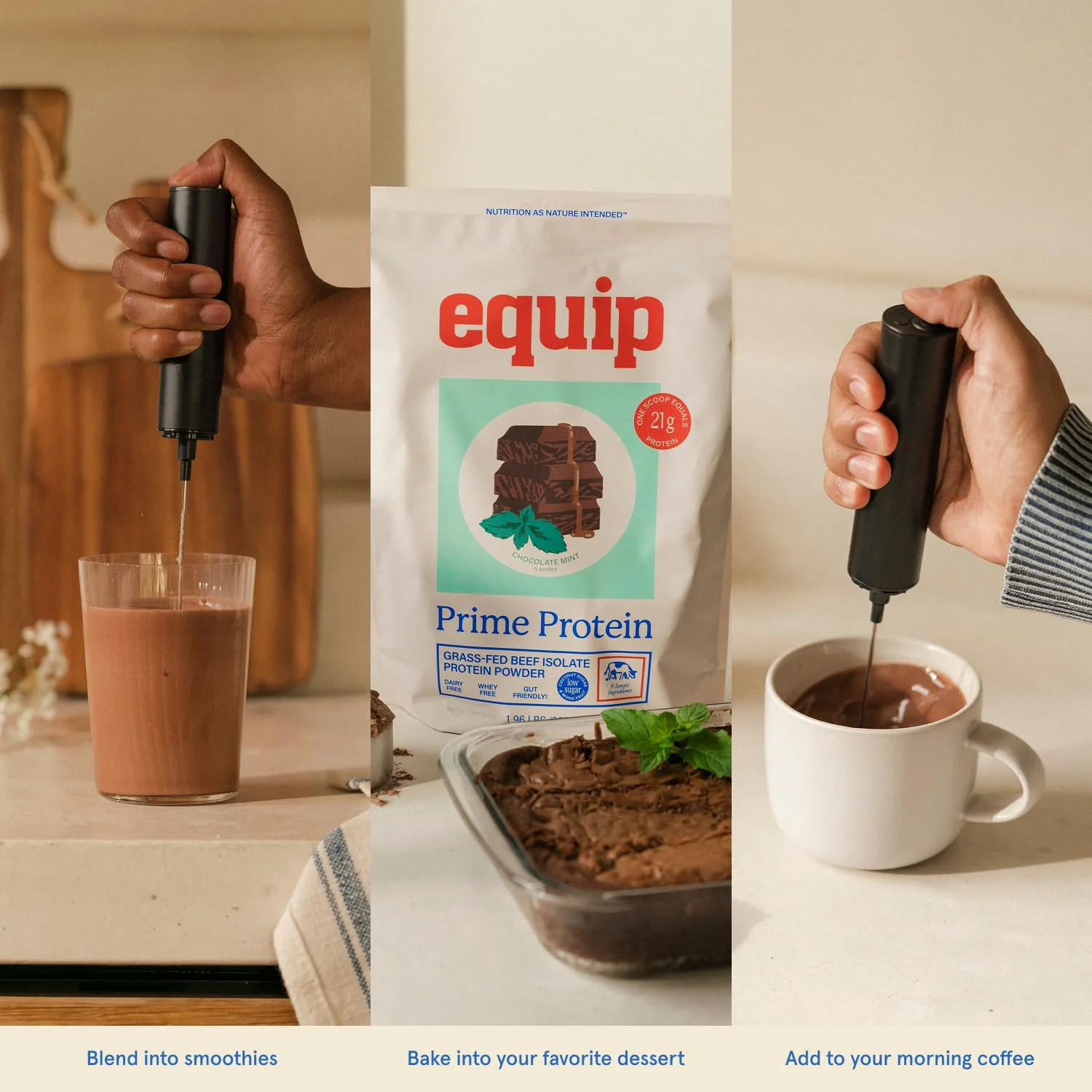 Equip Foods Prime Protein Powder | Clean, Grass Fed Beef Protein Powder for Women & Men | Carnivore Protein Isolate | Paleo, Keto Friendly | Gluten & Dairy Free | 30 Servings, Chocolate Mint - Image 4