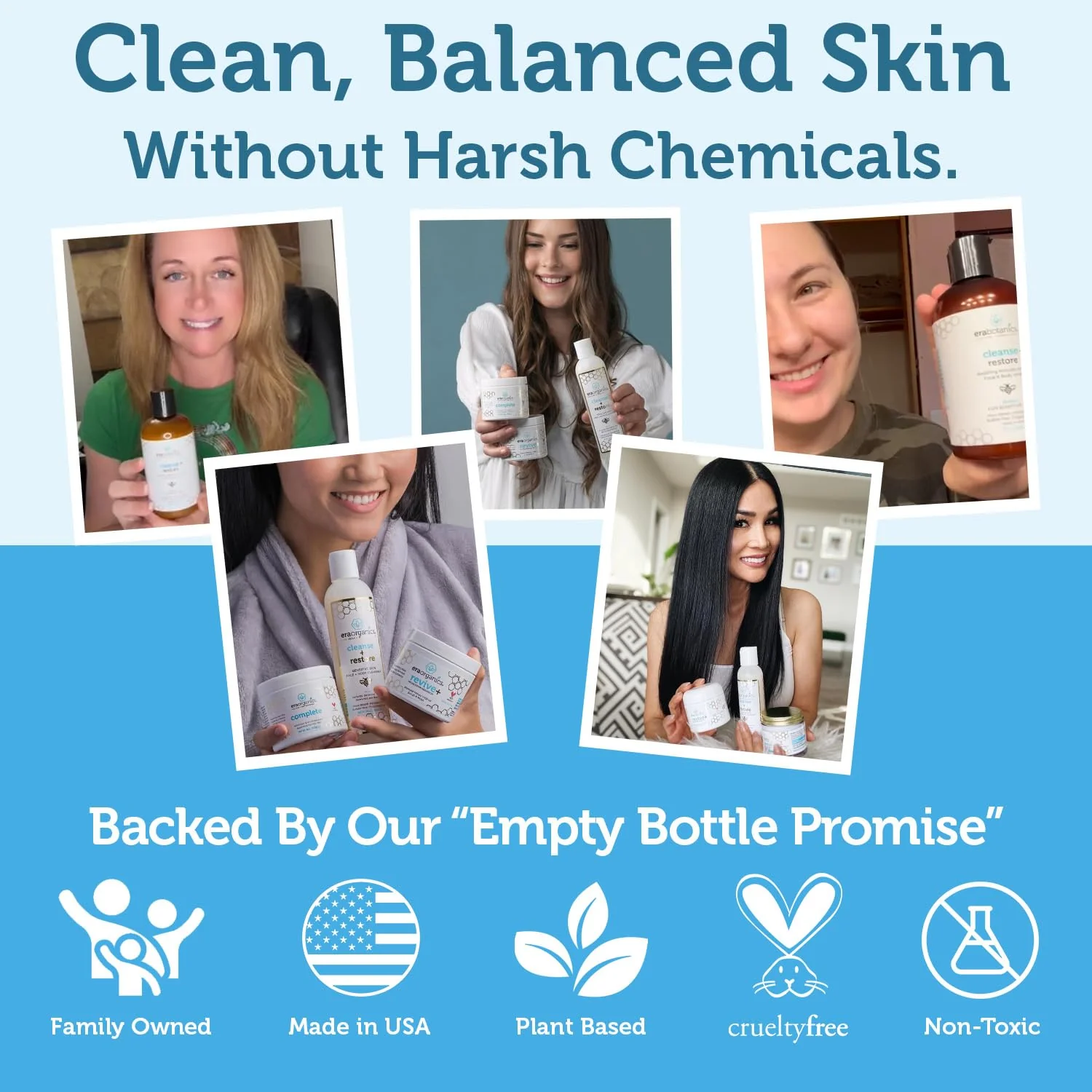 Era Organics Manuka Honey Face Wash for Sensitive Skin - Sulfate Free Gentle Cleanser with Organic Aloe Vera, Hyaluronic Acid & More - Soothing & Moisturizing for Dry Skin - Made in USA (8 oz) - Image 2