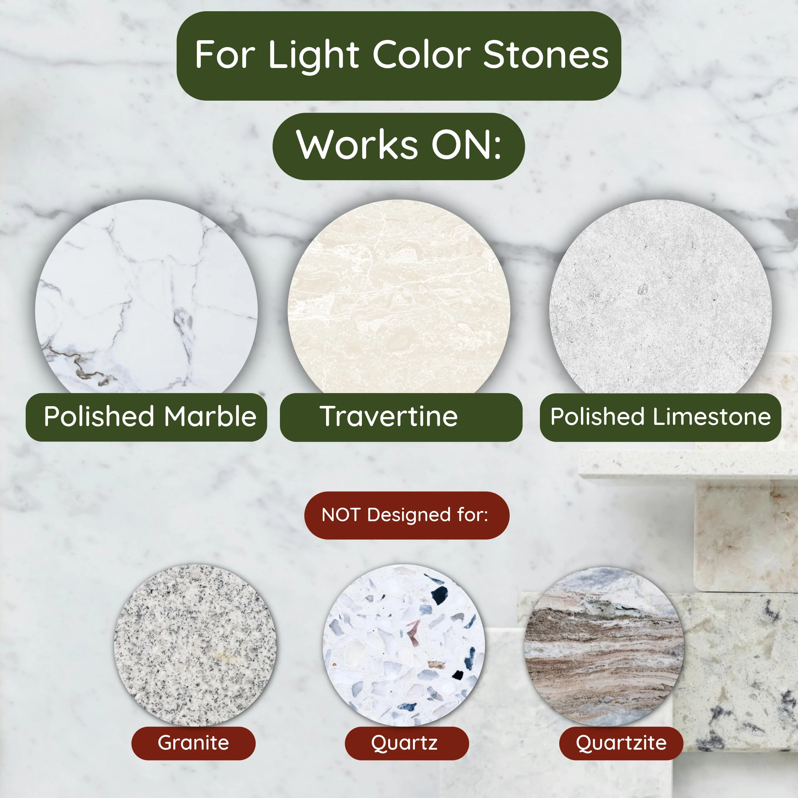 ESP Stone Care Marble Etch Remover Polishing Powder – Restores Light Etches on Marble, Travertine, Limestone & Calcite Stones – Easy DIY Use – No Special Tools, 1 oz. for Small Areas - Image 4