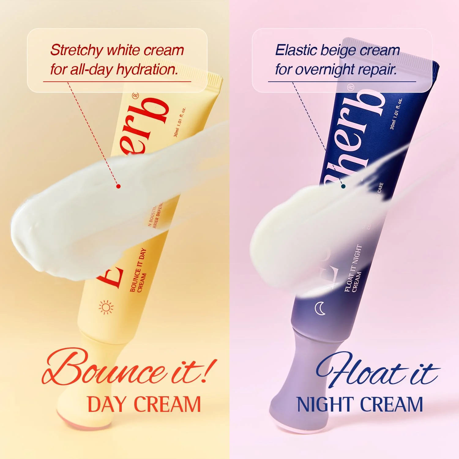 ESSENHERB Day to Night Routine Program, Deep Hydration Day cream with Tocopherol(1.01oz) + Anti Wrinkle Night Cream with Retinol & Collagen(1.01oz), Vegan Face Moisturizer Set, Korean Skin Care - Image 2