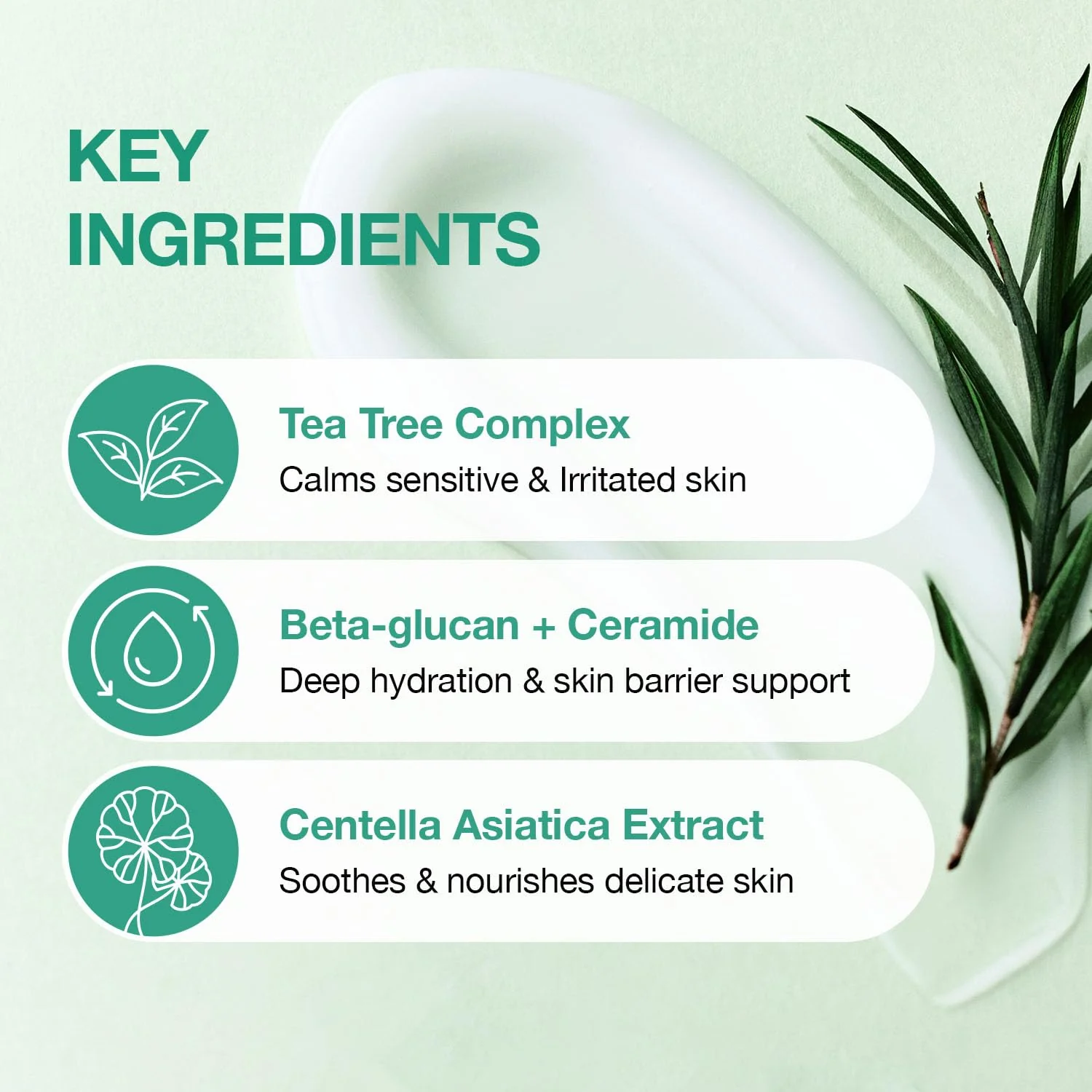 ESSENHERB Tea Tree Soothing In Calming Cream for Sensitive Skin with Tea Tree Oil & Cica, Helps reduce redness and breakouts, Soothing skin and providing hydration, Korean Skin Care (2.70 fl.oz) - Image 4