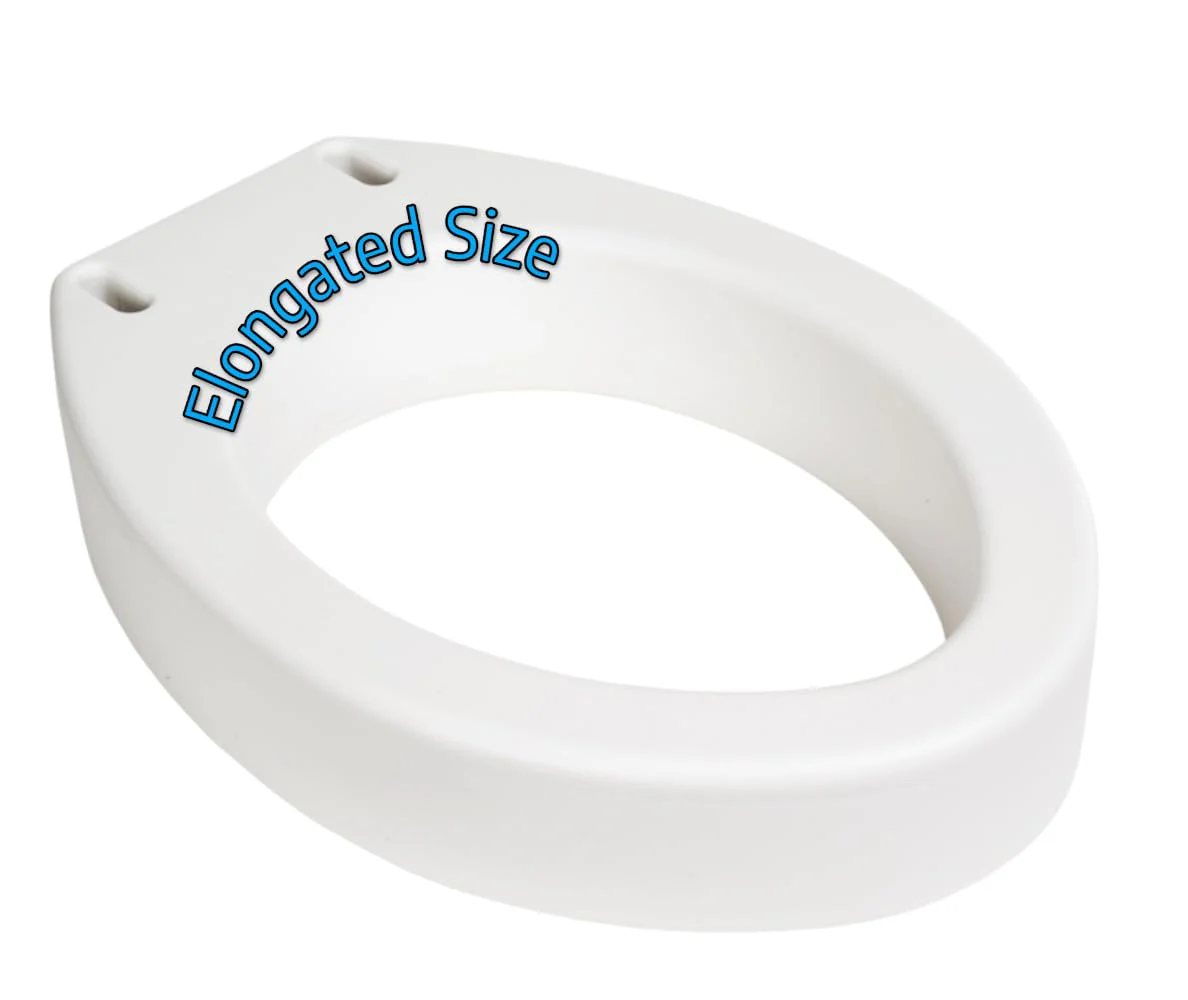 Essential Medical Supply Toilet Seat Riser for Elongated Bowl with 3.5" Rise - 19 x 14 x 3.5 Inch, Elevating and Raising Toilet Seat for Seniors, Adults and The Elderly with 300lb Weight Capacity