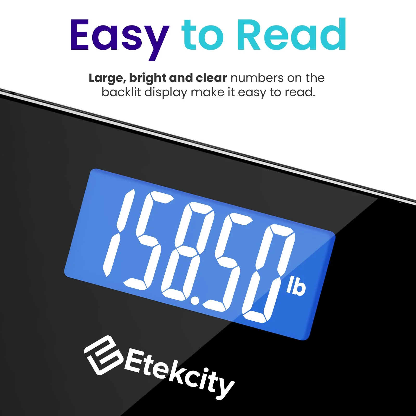 Etekcity Bathroom Scale for Body Weight, Highly Accurate Digital Electronic Weighing Machine for People,LCD Display,Large Size,6mm Tempered Glass-Safe Home Use,Batteries Included, 400 lbs (Pack of 5) - Image 3