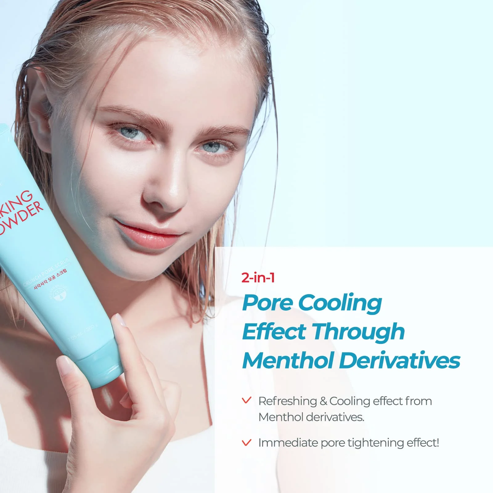 ETUDE Baking Powder Crunch Pore Scrub (0.25 Fl Oz x 24 Pouches), Facial Scrub, 43.5% Baking Powder for Deep Cleansing, Gentle Exfoliation, Cooling Effect, Hydrating, Korean Skin Care, Beauty - Image 6