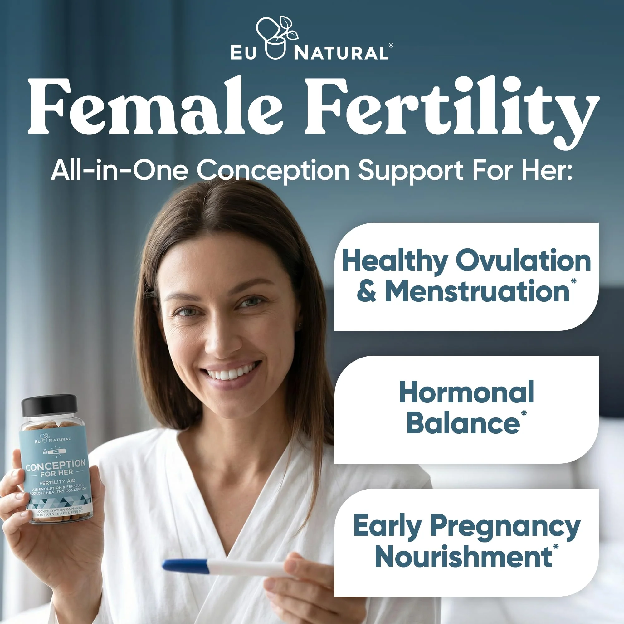 Eu Natural Conception for Her Fertility Supplements for Women - Ovulation, Hormonal Balance & Regular Cycle Support - Myo-Inositol, Folate, Shatavari & Vitex - 120 Vegetarian Capsules - Image 2