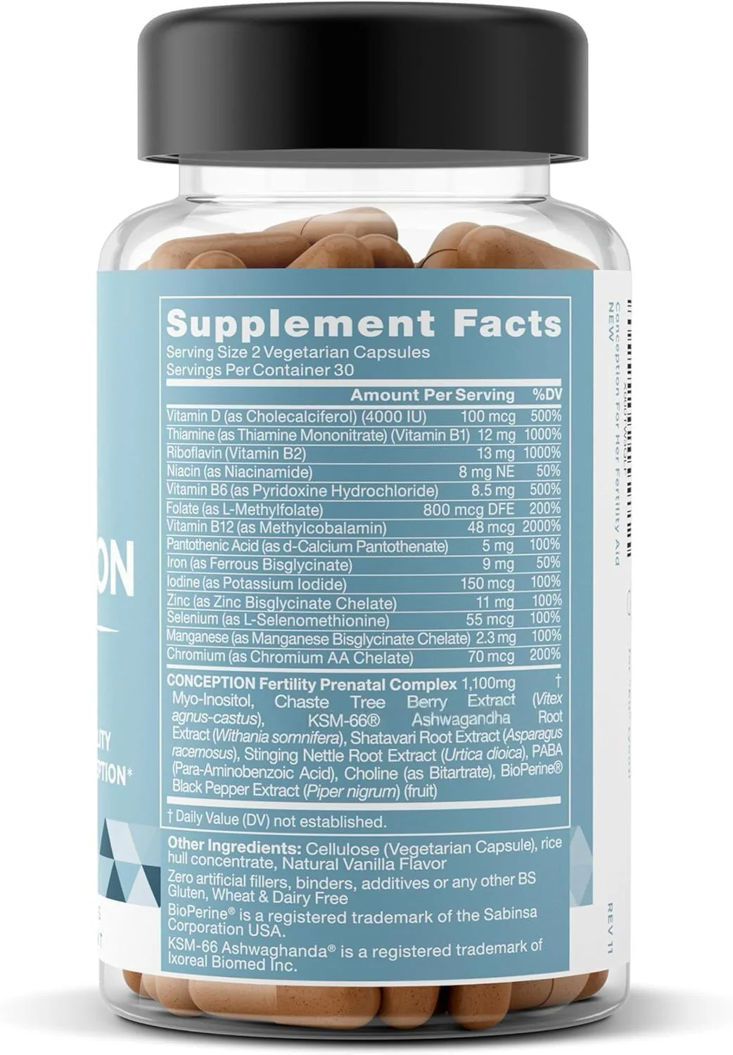 Eu Natural Conception for Her Fertility Supplements for Women - Ovulation, Hormonal Balance & Regular Cycle Support - Myo-Inositol, Folate, Shatavari & Vitex - 120 Vegetarian Capsules - Image 9