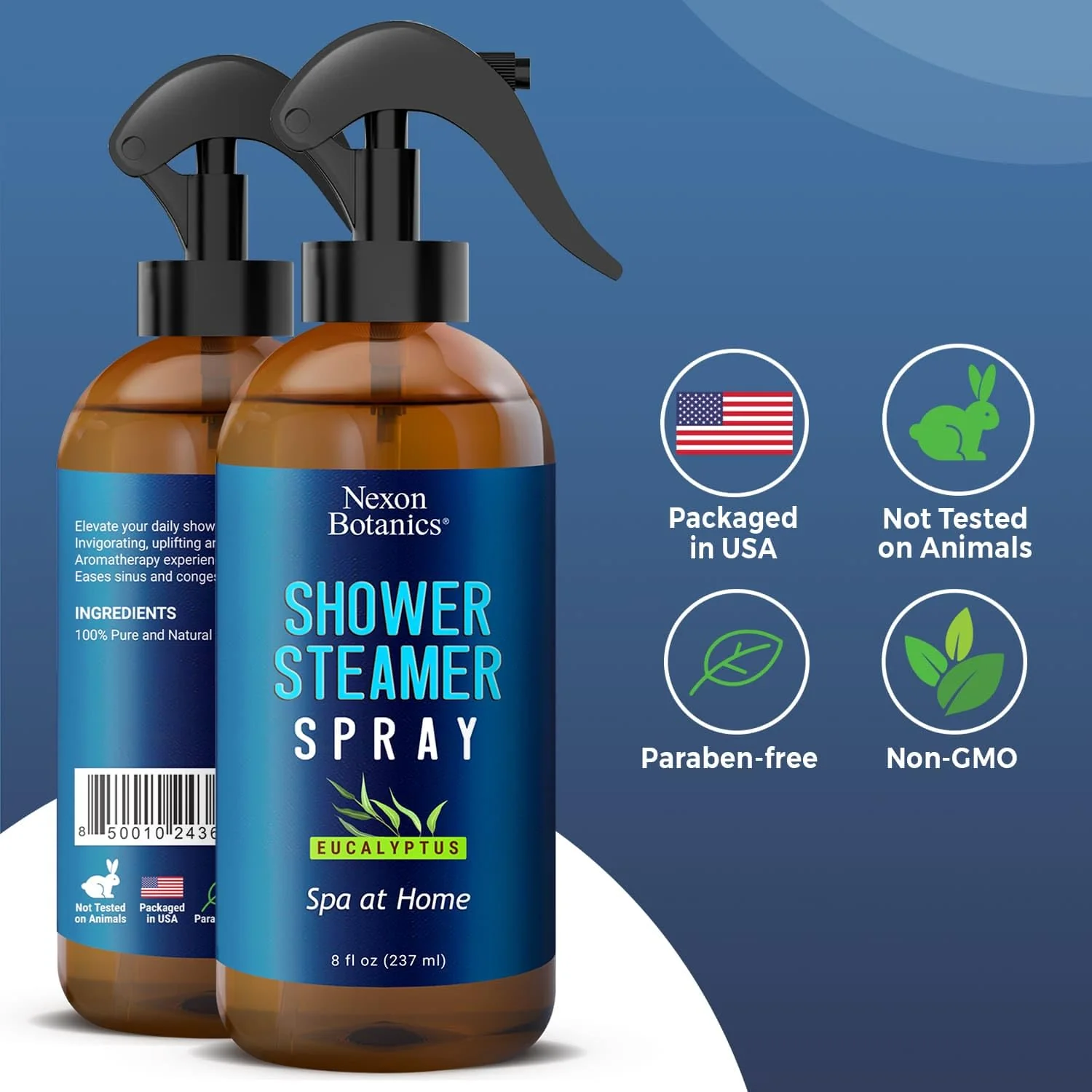 Eucalyptus Shower Spray – Aromatherapy Mist for Steam Showers & Sauna, 8 fl oz – Essential Oil Room & Bathroom Freshener - Nexon Botanics - Image 2