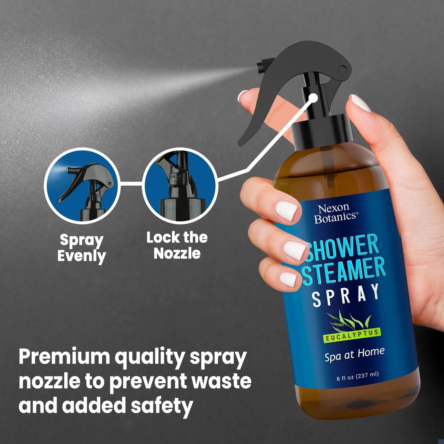 Eucalyptus Shower Spray – Aromatherapy Mist for Steam Showers & Sauna, 8 fl oz – Essential Oil Room & Bathroom Freshener - Nexon Botanics - Image 3