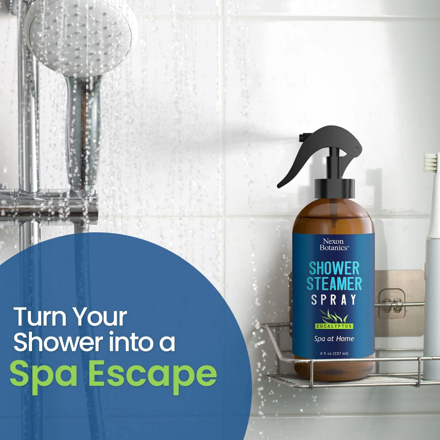 Eucalyptus Shower Spray – Aromatherapy Mist for Steam Showers & Sauna, 8 fl oz – Essential Oil Room & Bathroom Freshener - Nexon Botanics - Image 6