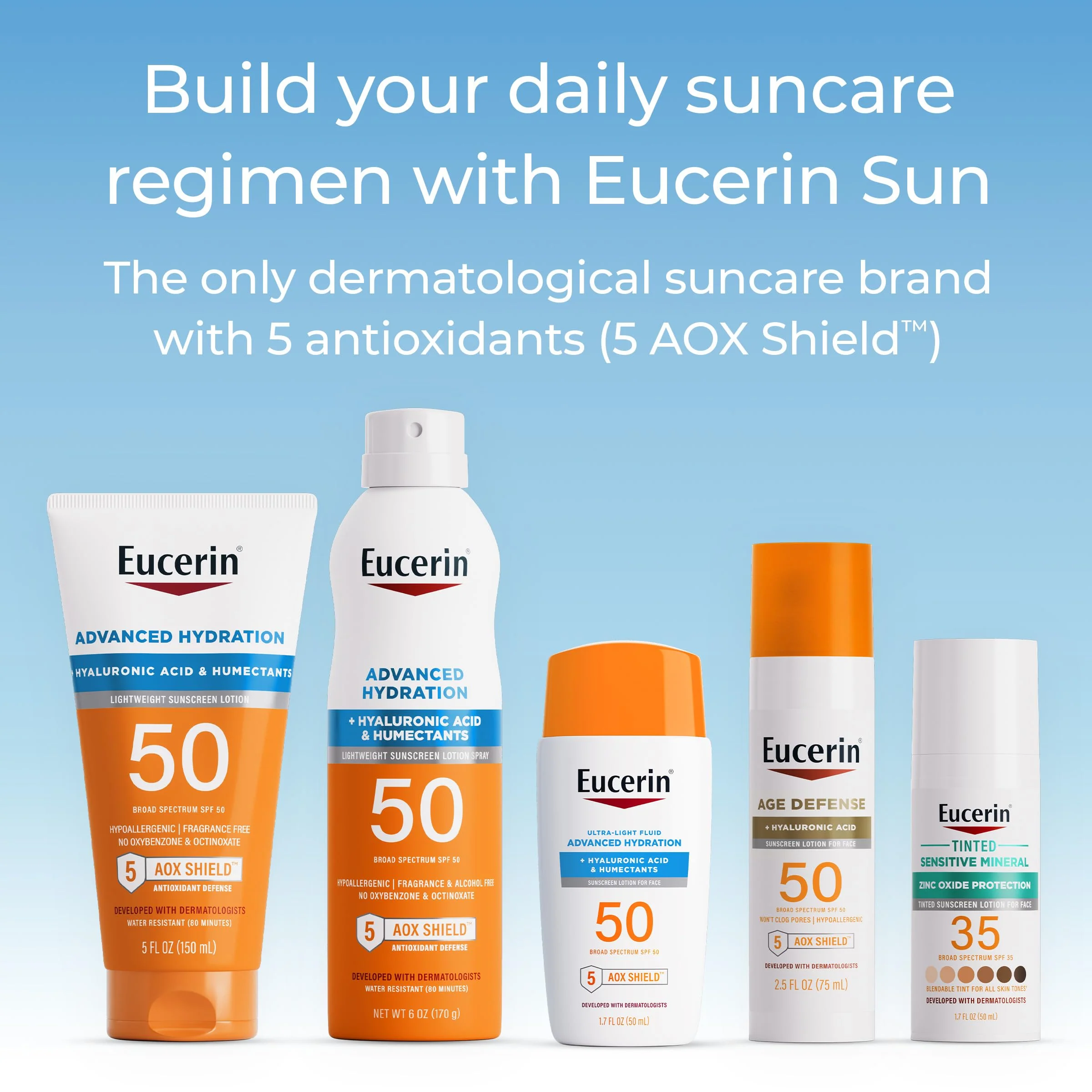 Eucerin Advanced Hydration SPF 50 Sunscreen Spray, Lightweight Spray Sunscreen with Hyaluronic Acid and Humectants, Hypoallergenic, Fragrance and Alcohol Free, 6 Oz Bottle - Image 9