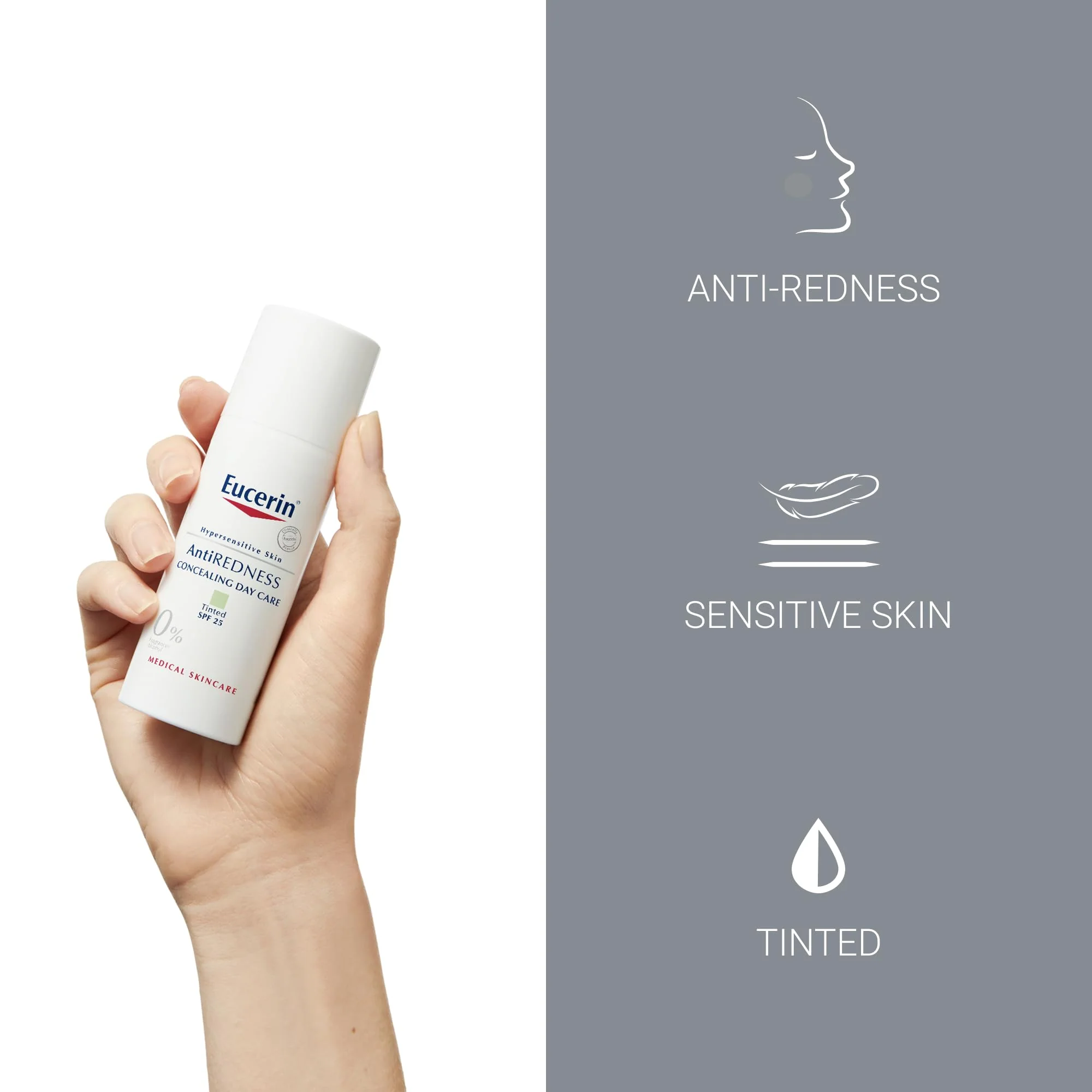 Eucerin AntiRedness Concealing Day Cream SPF30 50ml, Tinted Moisturiser for Hypersensitive Skin, Redness-Reducing Tinted SPF, Instant Soothing and Long-Lasting Skin Tint - Image 4
