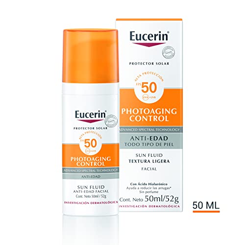 Eucerin Protector solar facial anti edad con ácido hialurónico FPS 50+, Sun, 50 ml - Image 2