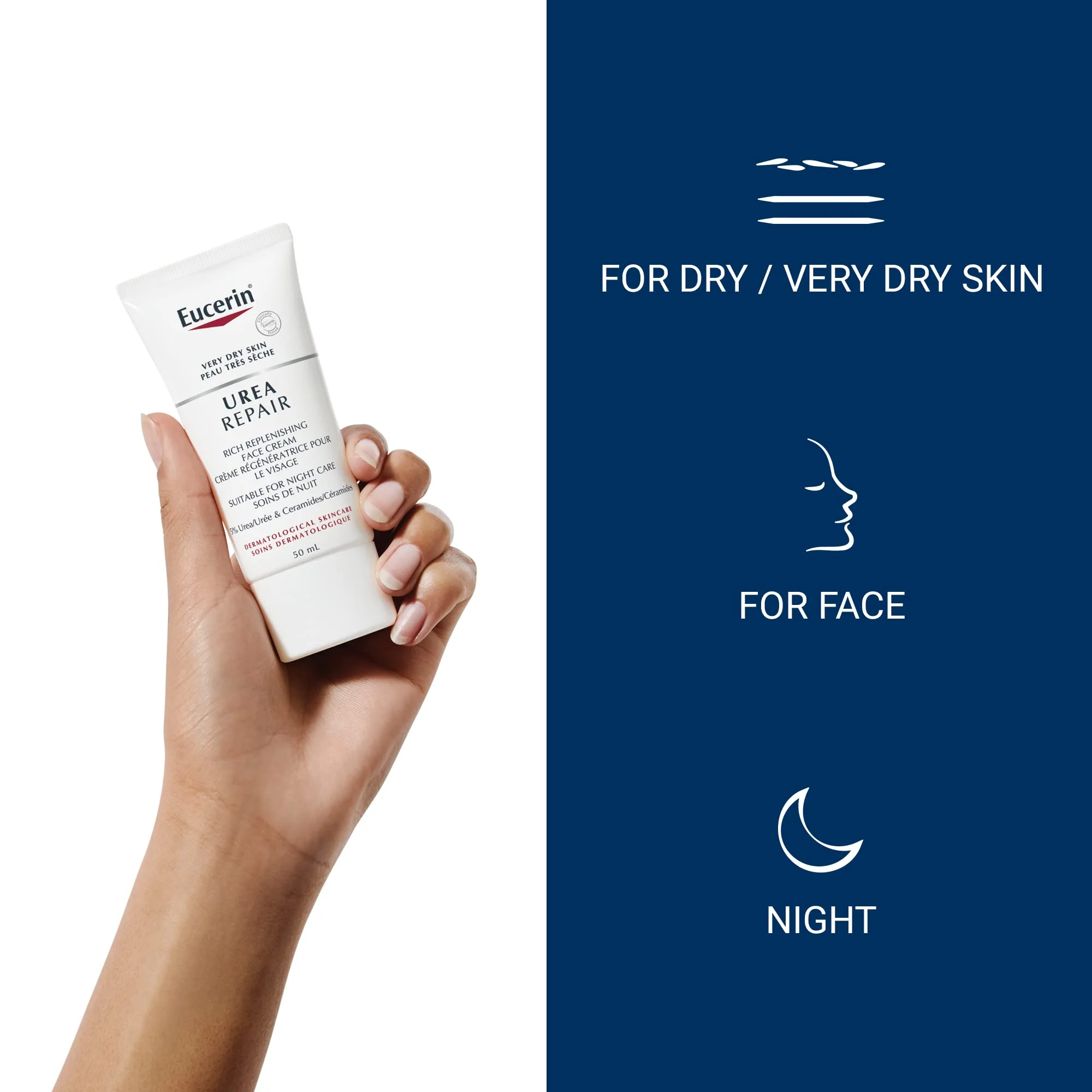 Eucerin Replenishing Skin Relief Face Cream (with 5% Urea) (50ml, Dermatalogical Skincare, Fragrance Free) by Eucerin - Image 12