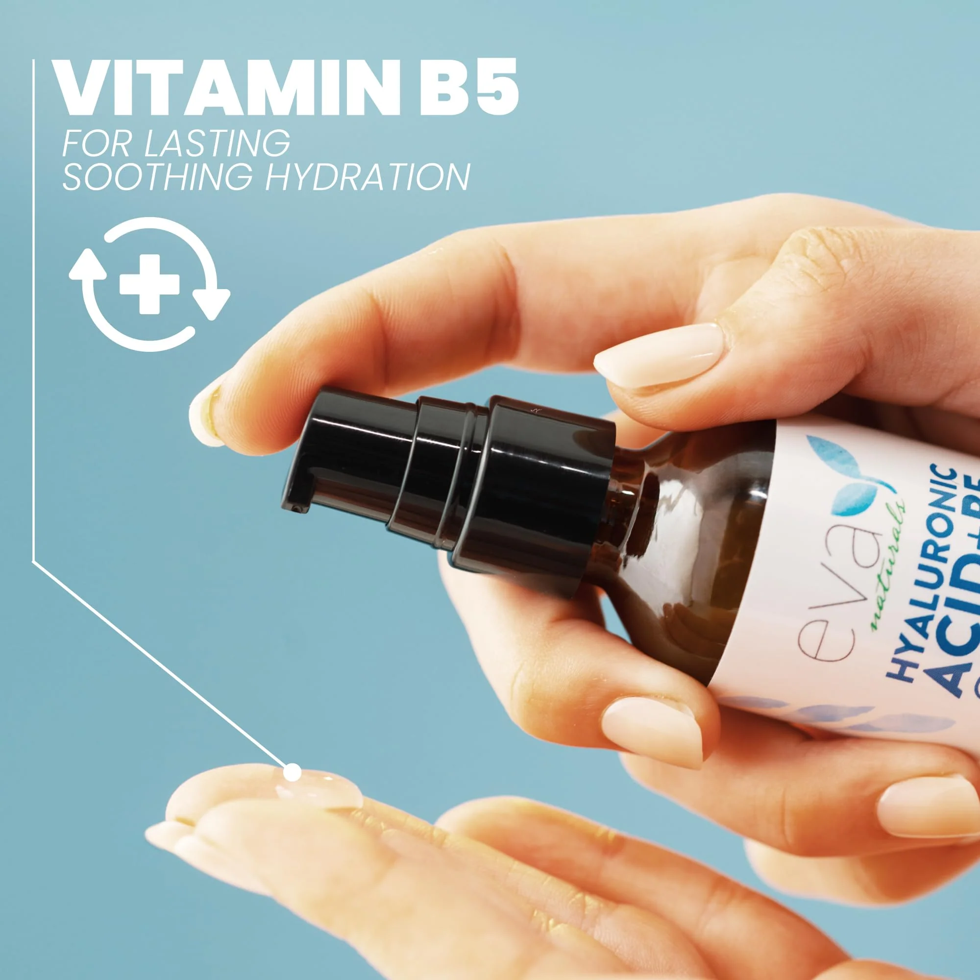 Eva Naturals Hyaluronic Acid + B5 Serum for Face – Ultra Hydrating Vitamin C & B5 Facial Serum for Deep Moisturizing, Wrinkle & Dark Spot Treatment, Skin Firming & Renewal - Image 4