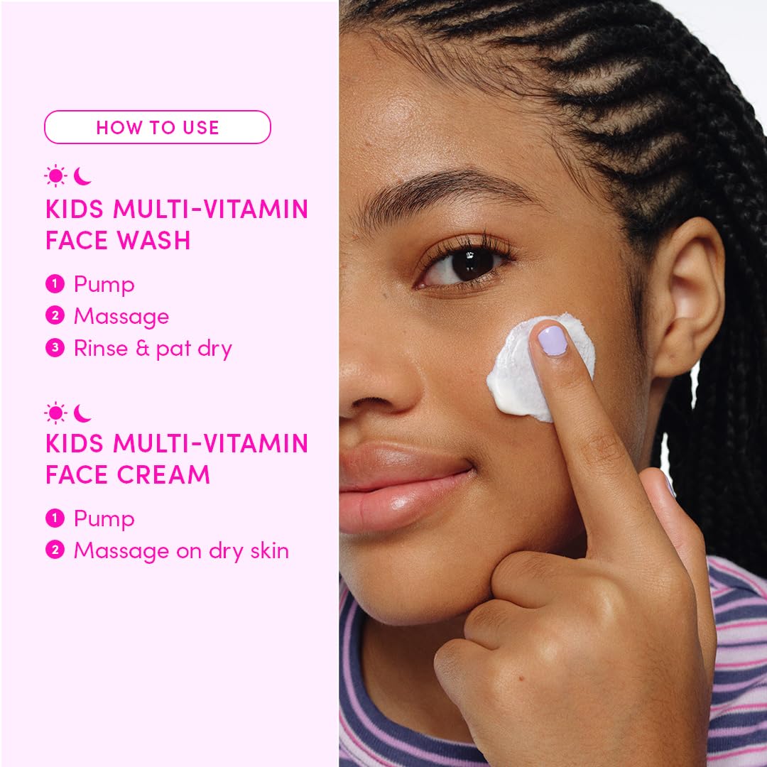 Evereden Barbie Limited Edition Kids Happy Face Duo + Exclusive Accessories | Multi-Vitamin Face Wash & Cream Set with Stickers + Bracelets | Clean Skin Care for 3+ | Barbie Gift Box for Kids - Image 3