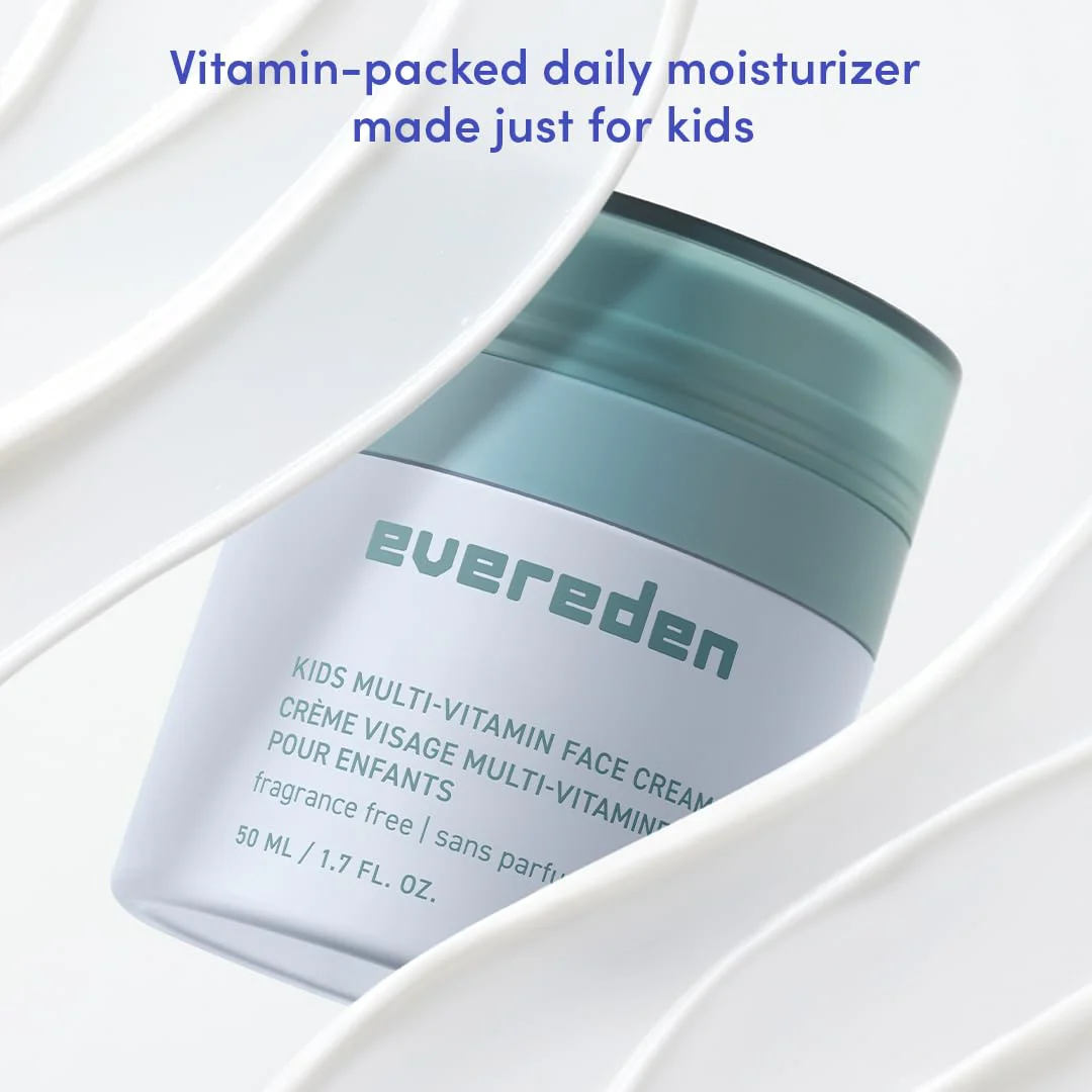 Evereden Daily 1-2-3 Routine: Clean, Vegan Skin Care Set for Kids, Hydrating, Non-Toxic Skincare Set with Multi-Vitamin Fragrance-Free Face Wash & Fragrance-Free Face Cream & SPF 30 Mineral Sunscreen - Image 2