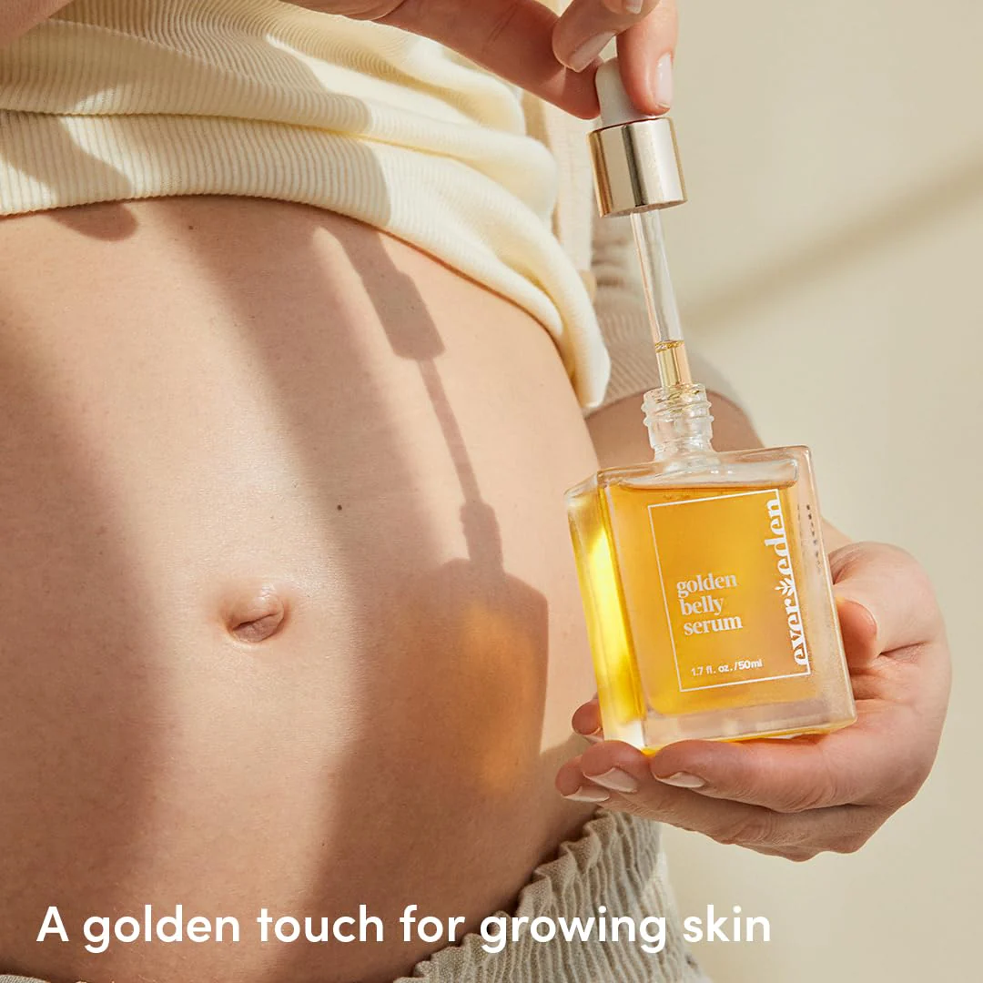 Evereden Golden Belly Serum, 1.7 fl oz. | Clean & Vegan Women's Belly Oil for Pregnancy and Postpartum | Clean Maternity Skincare | Non-Toxic Stretch Mark Oil - Image 6